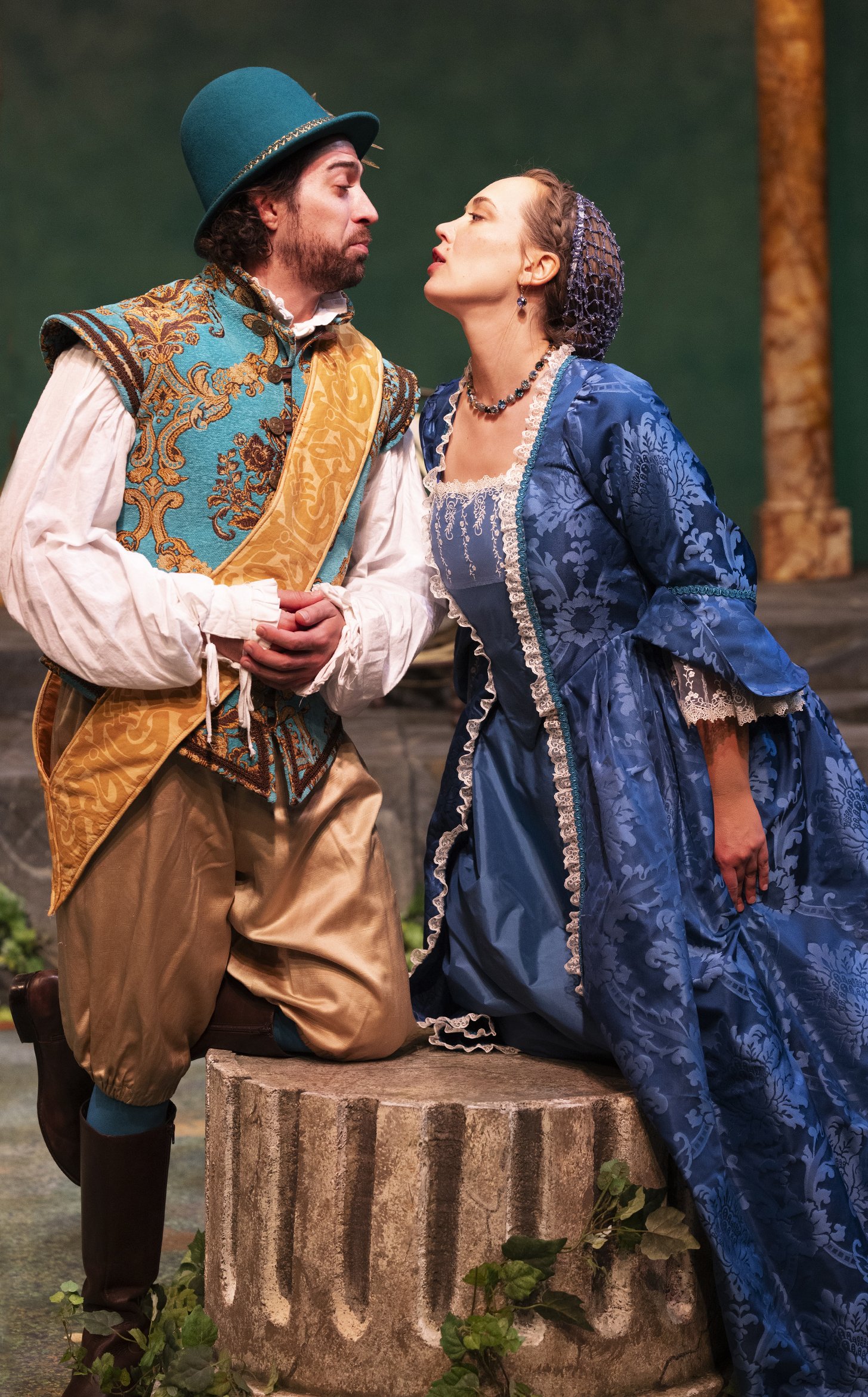 Hunter Hnat as Boyet and Sophie Gibson Rush as Katharine. Photo by Tim Fuller.