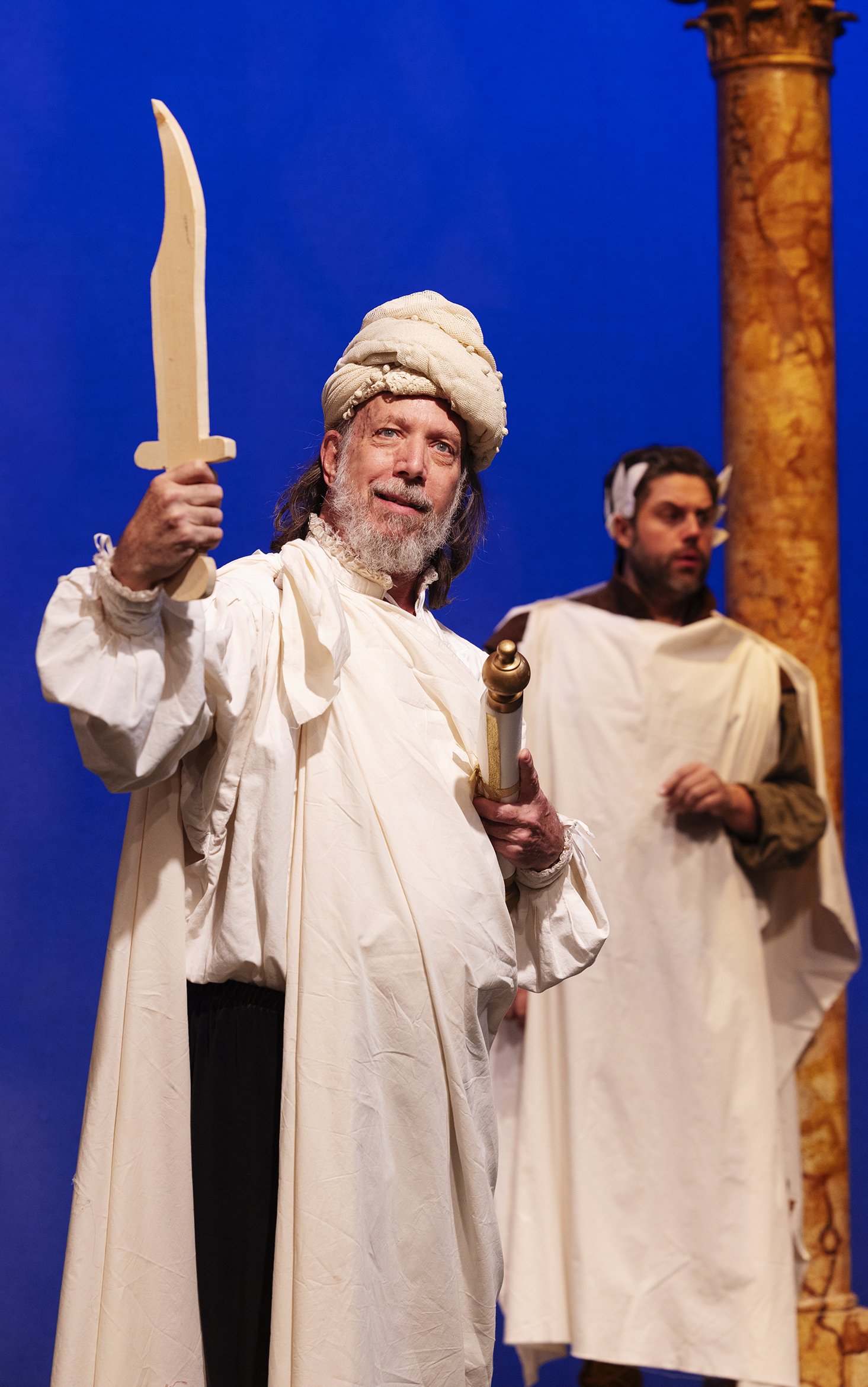 John Keeney as Holofernes (as Judas Maccabeus) and Evan Werner as Costard (as Pompey the Great). Photo by Tim Fuller.