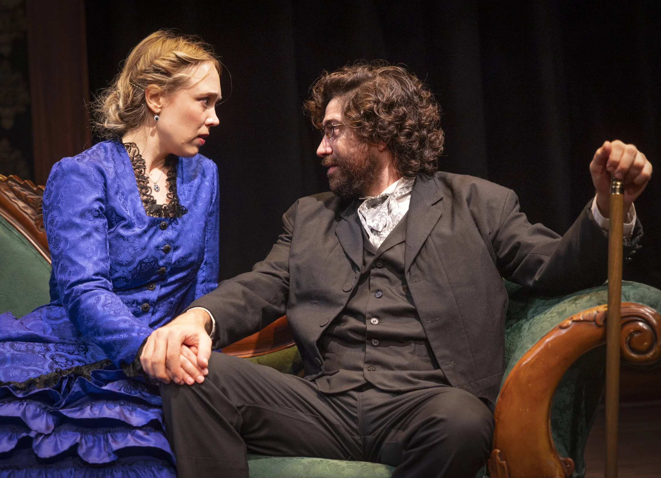 Sophie Gibson-Rush as Nora and Hunter Hnat as Doctor Rank. Photo by Tim Fuller ©2026