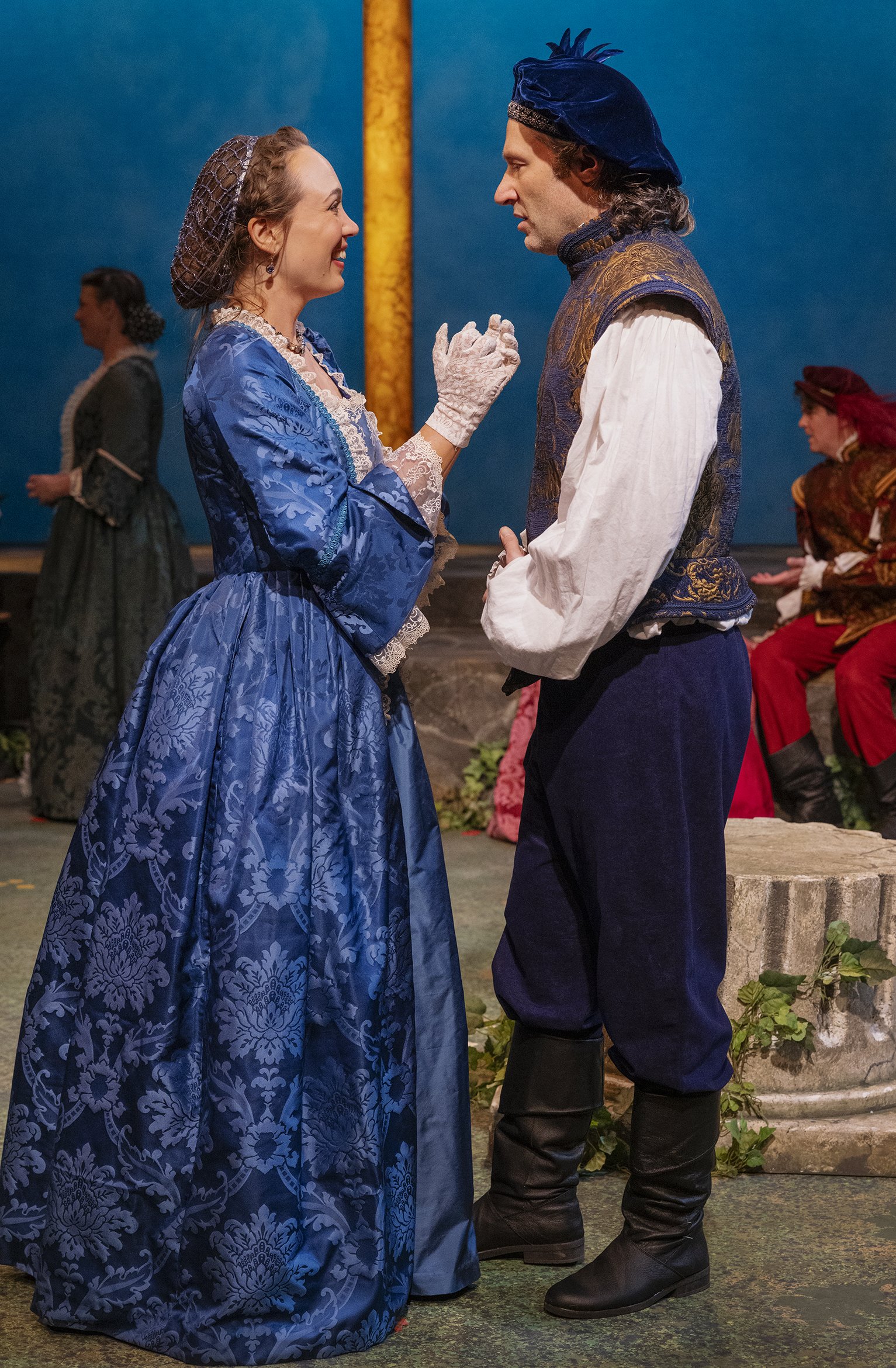 Sophie Gibson Rush as Katharine and Robert Anthony Peters as Dumain. Photo by Tim Fuller.