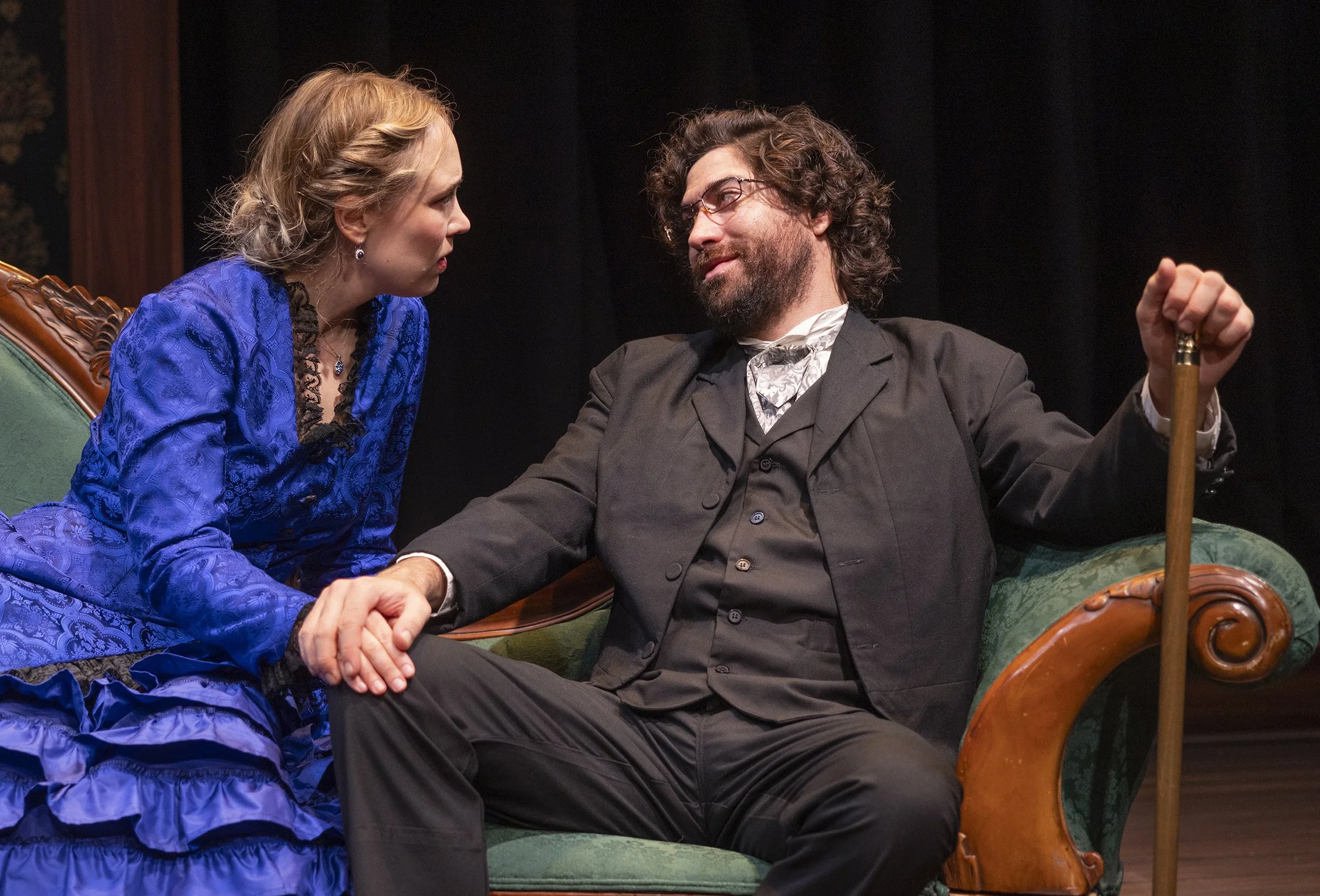 Sophie Gibson-Rush as Nora and Hunter Hnat as Doctor Rank. Photo by Tim Fuller ©2026