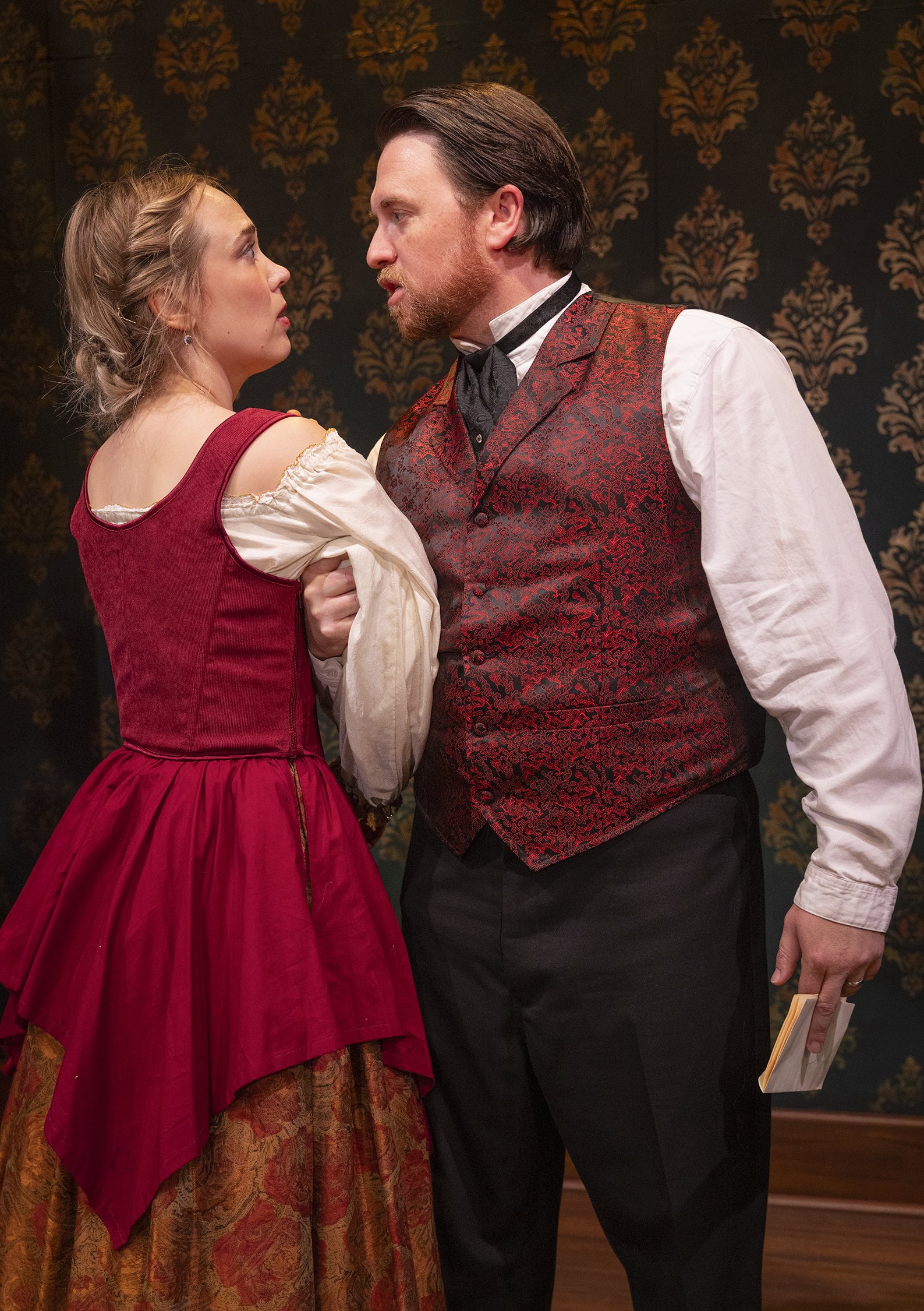 Sophie Gibson-Rush as Nora and Aaron Shand as Torvald. Photo by Tim Fuller ©2026