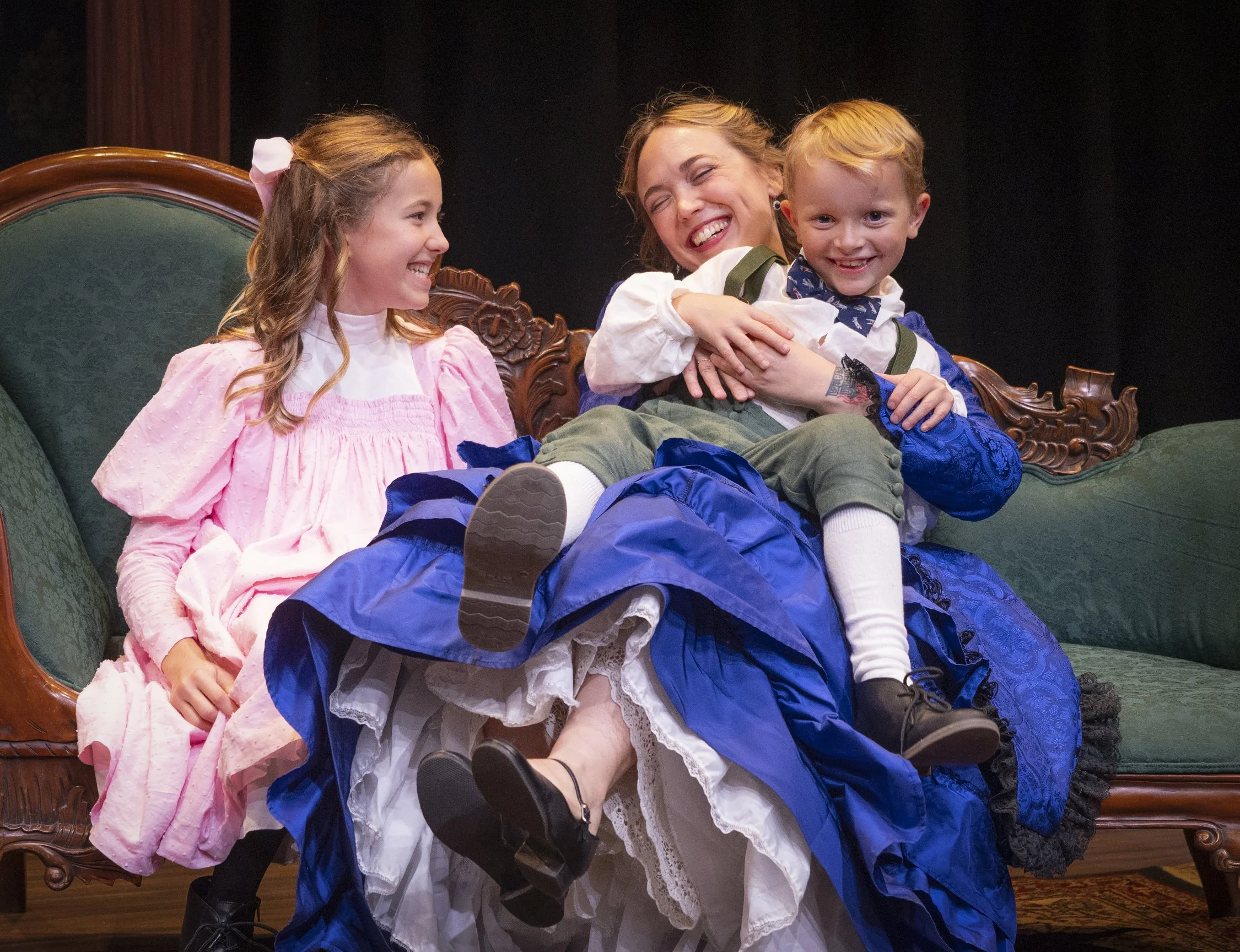 Juniper Wible as Emmy, Sophie Gibson-Rush as Nora and Jude Smith-Sheppard as Ivar. Photo by Tim Fuller ©2026