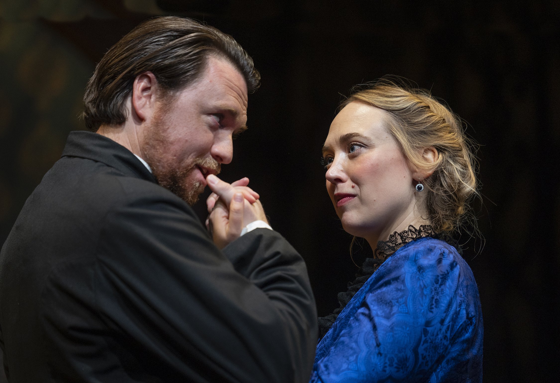 Aaron Shand as Torvald and Sophie Gibson-Rush as Nora. Photo by Tim Fuller ©2026