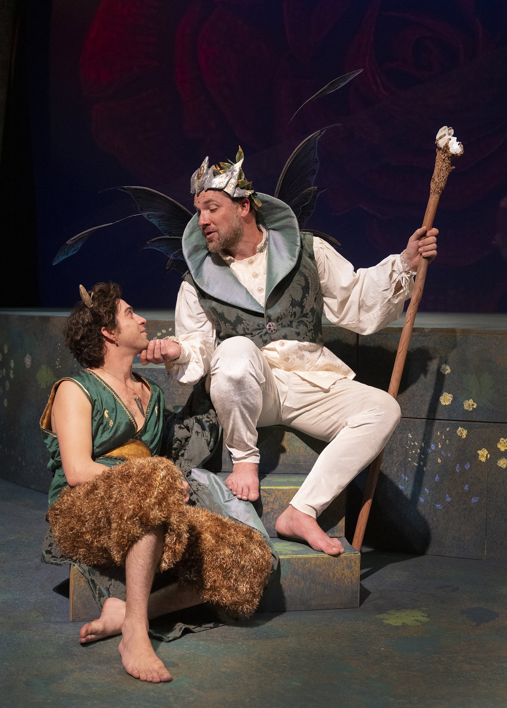 Hunter Hnat as Puck and Christopher Johnson as Oberon. Photo by Tim Fuller.