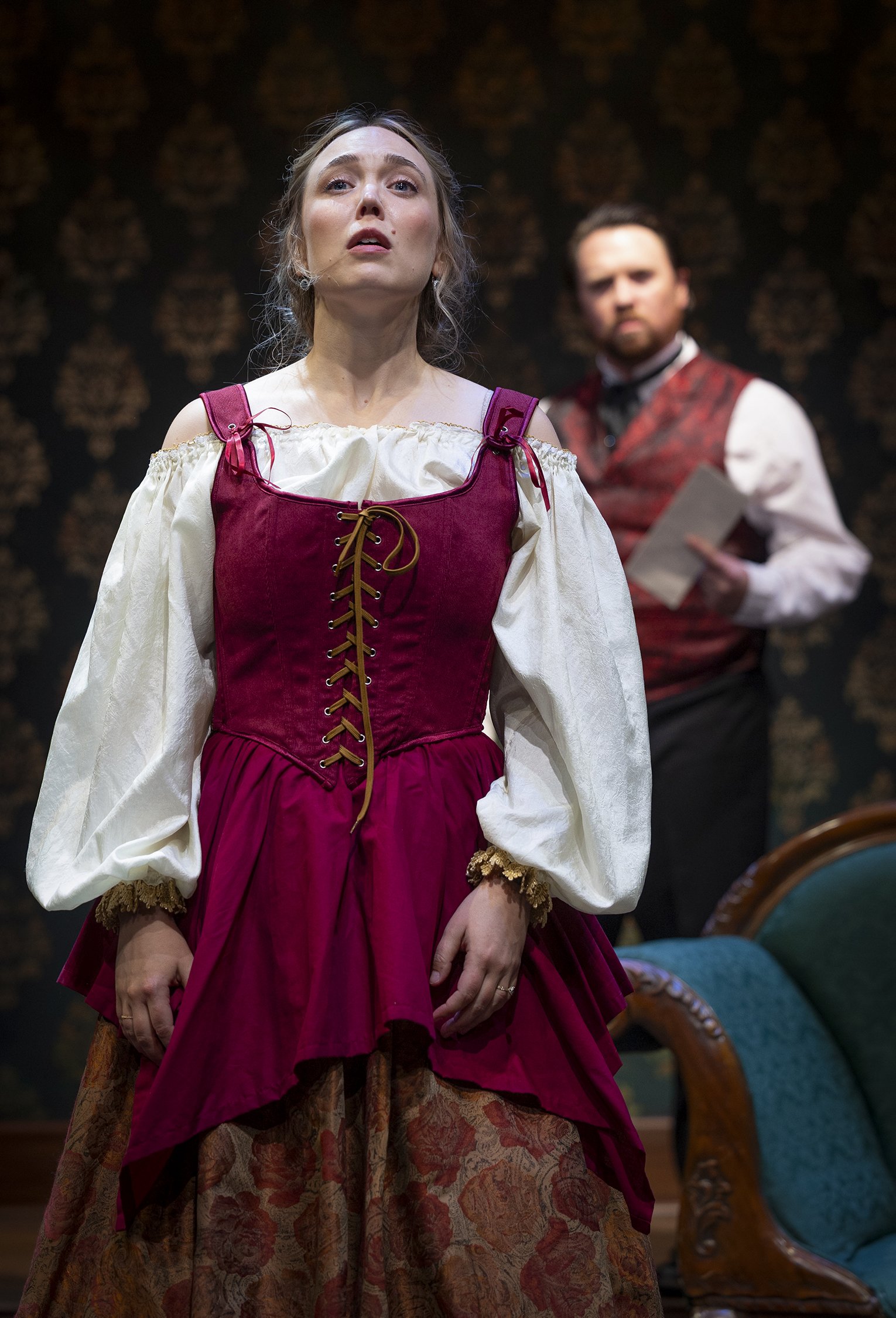 Sophie Gibson-Rush as Nora and Aaron Shand as Torvald. Photo by Tim Fuller ©2026