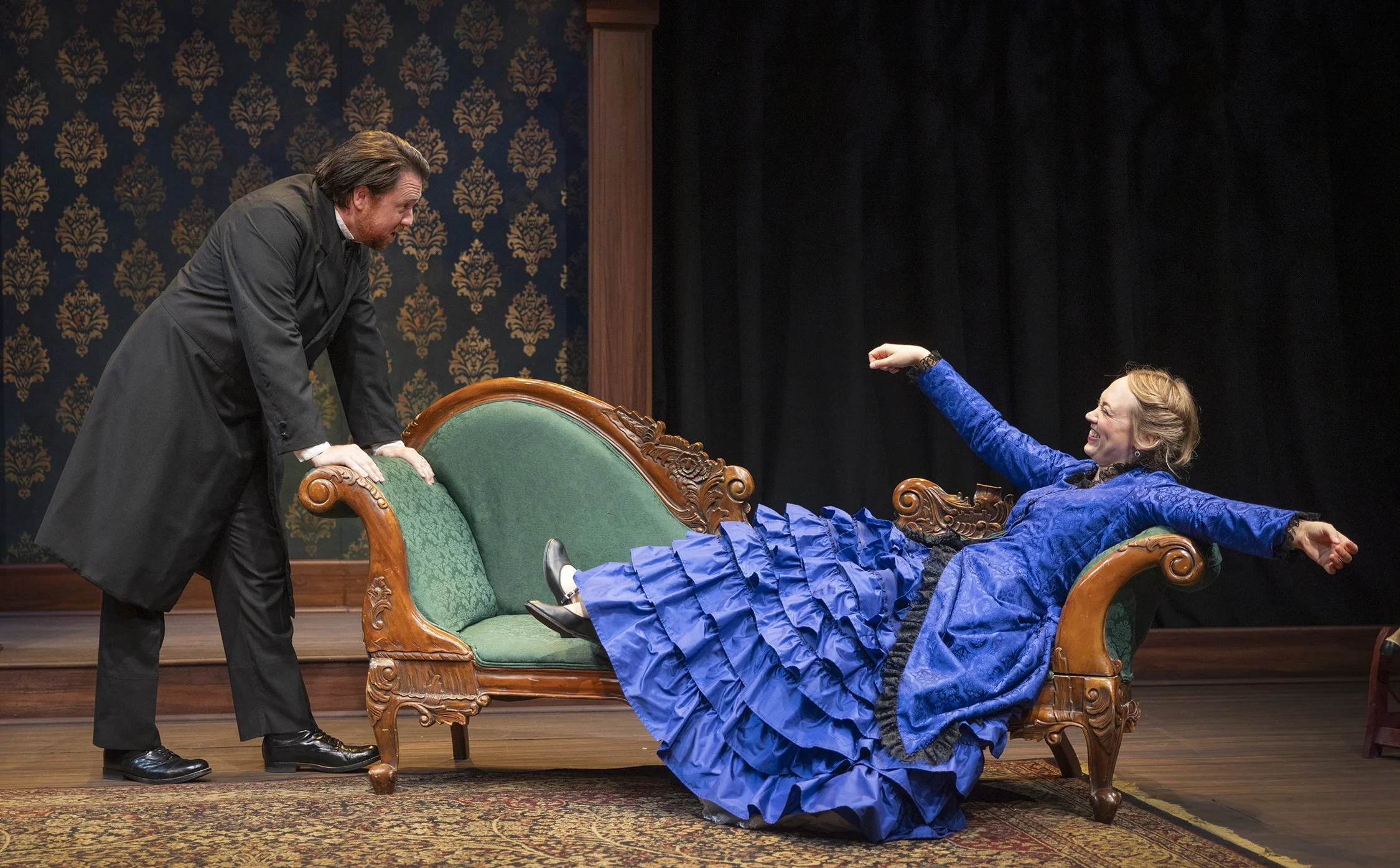 Aaron Shand as Torvald and Sophie Gibson-Rush as Nora. Photo by Tim Fuller ©2026