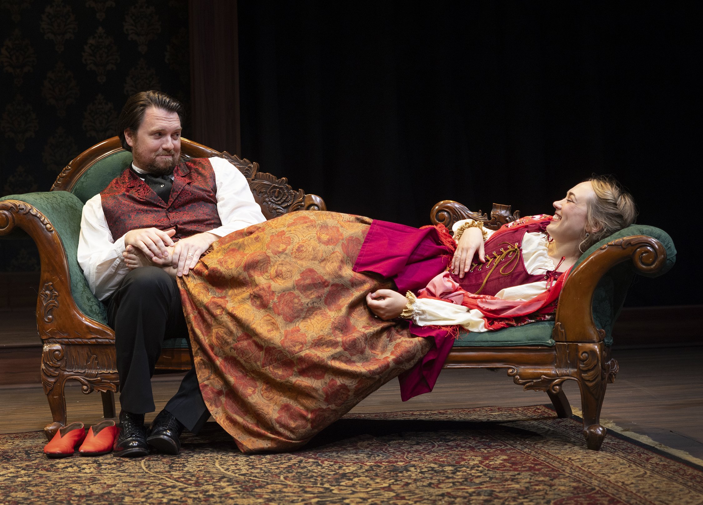 Aaron Shand as Torvald and Sophie Gibson-Rush as Nora. Photo by Tim Fuller ©2026
