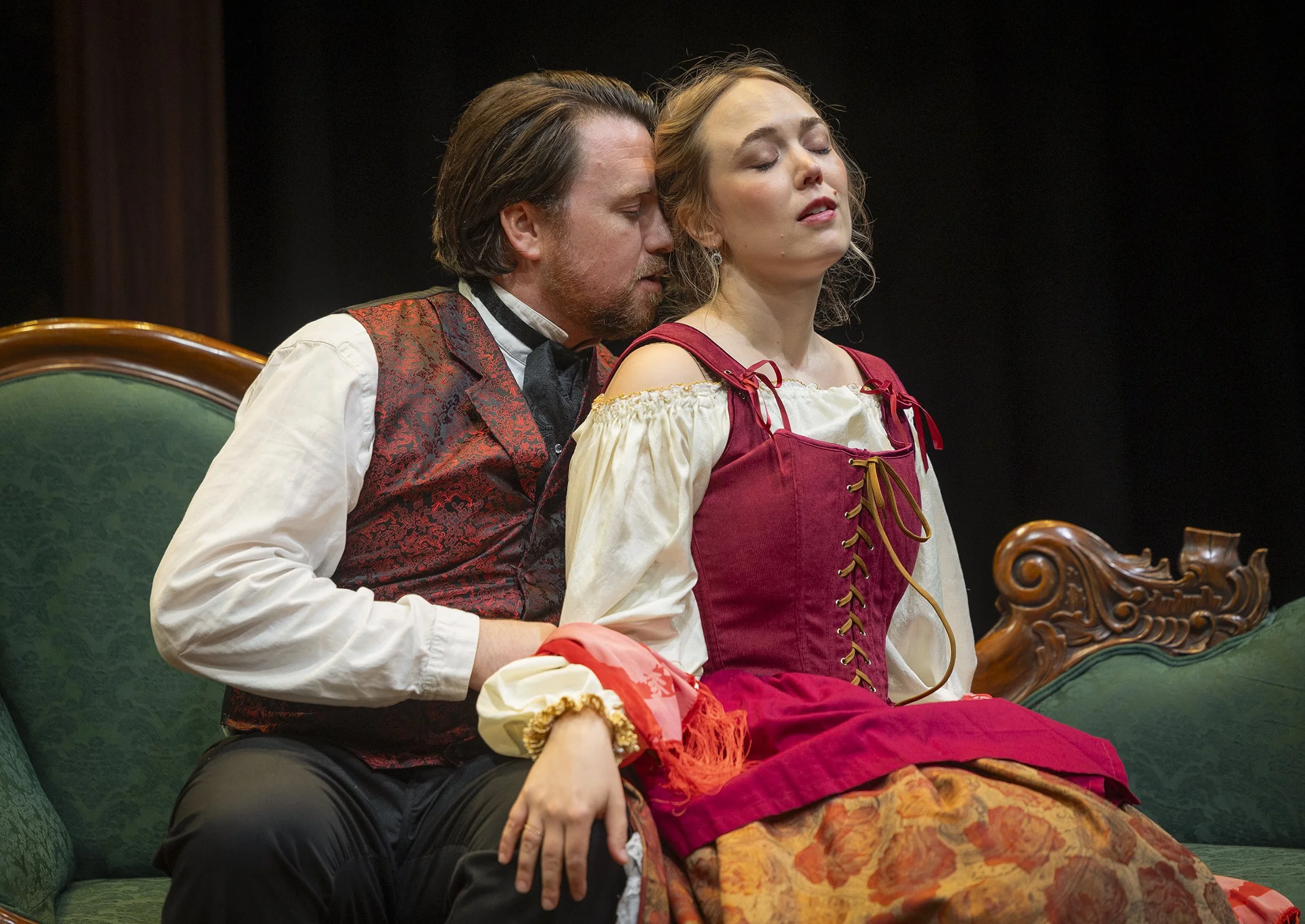 Aaron Shand as Torvald and Sophie Gibson-Rush as Nora. Photo by Tim Fuller ©2026