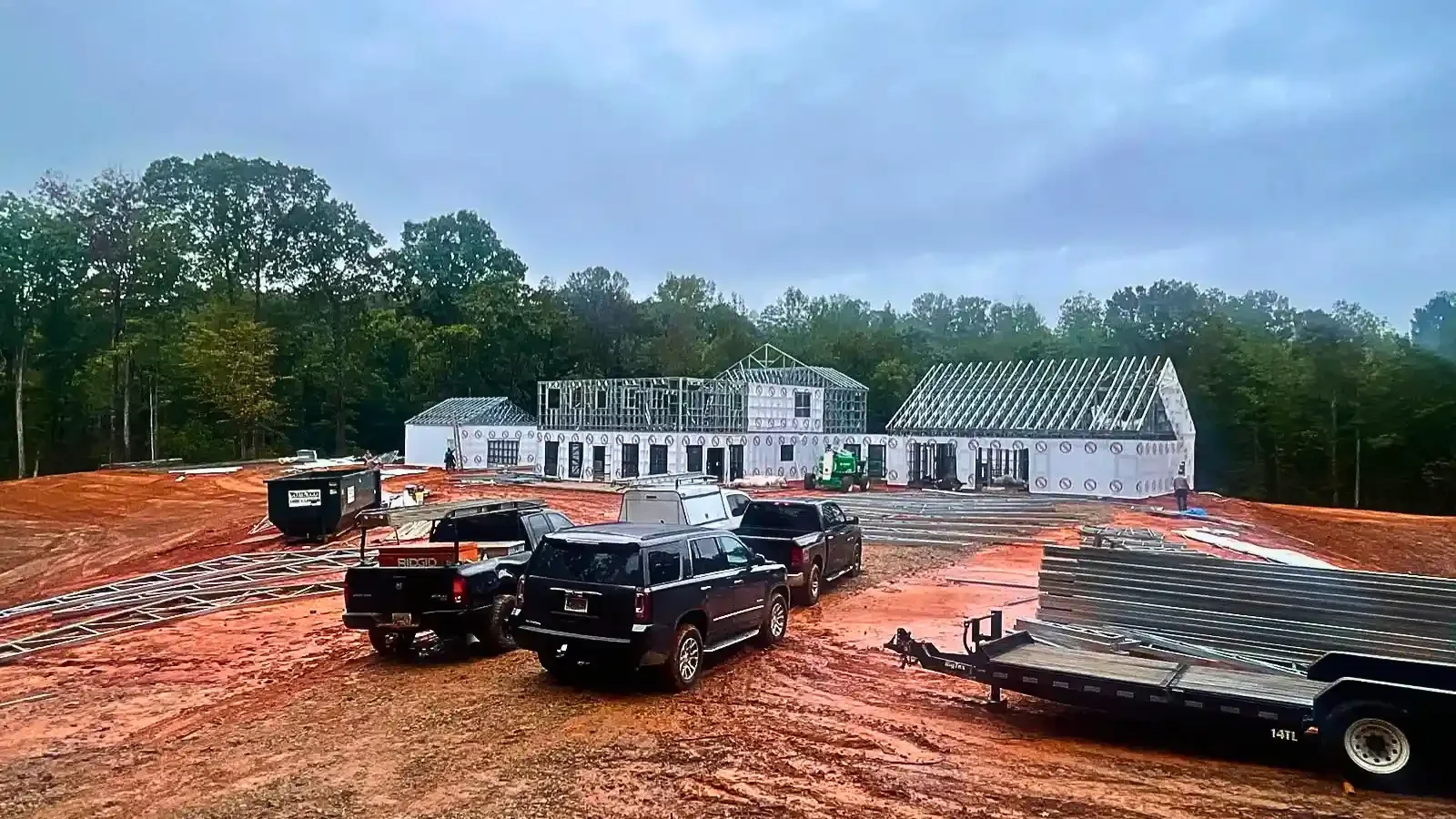 Barndominium Home Installation of 2 story buildout process by ModularHome.com team, a registered nationwide metal and barndominium home dealer with BuildBuyRefi.com
