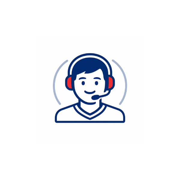 Cash-out loan specialist icon with a headset, representing the 7-day support team at Build Buy Refi Home Loans.
