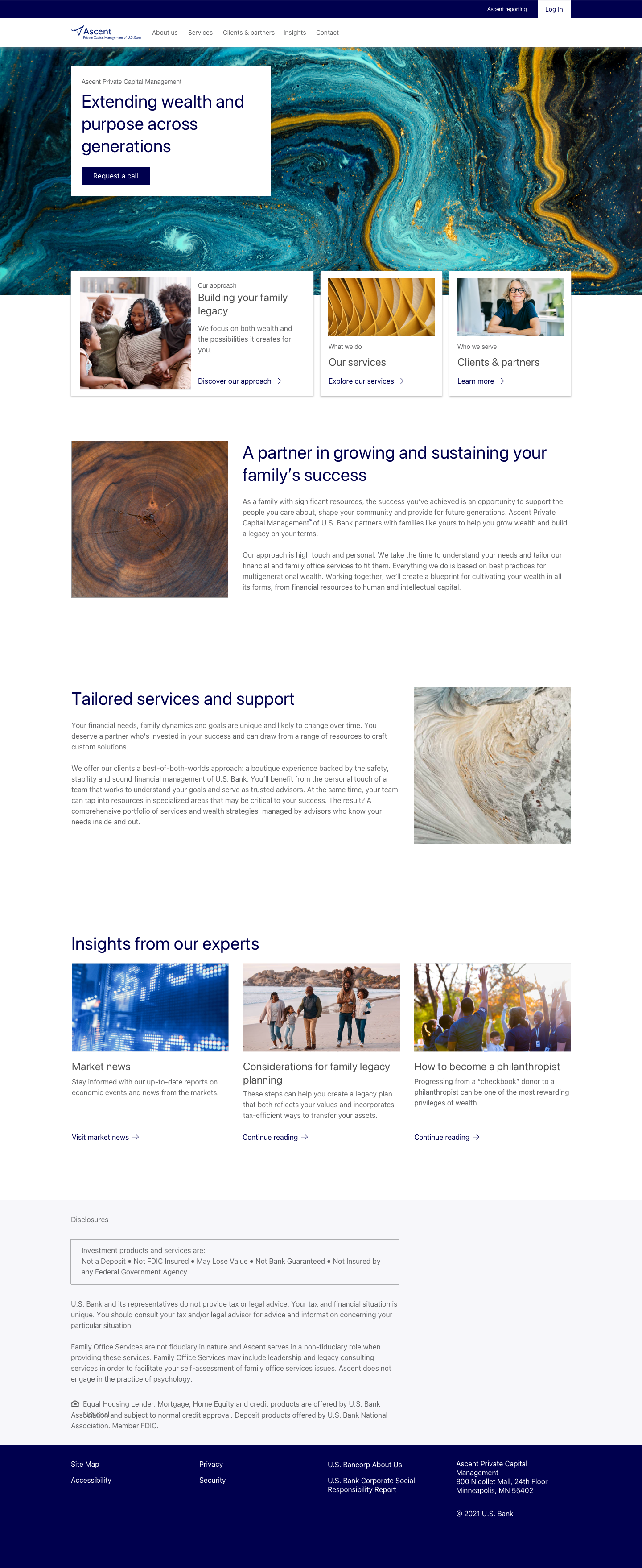 US Bank homepage desktop