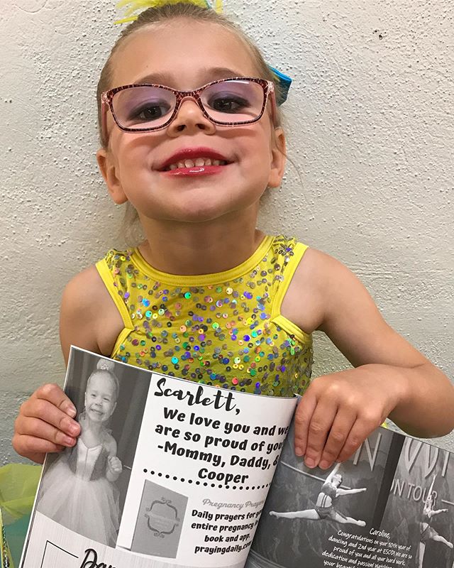 Congratulations to our sweet little dancer, Scarlett. Your Pregnancy Prayers family is honored to sponsor your program ad. 💕