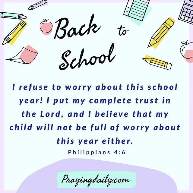 &ldquo;Don&rsquo;t worry about anything; instead, pray about everything. Tell God what you need, and thank him for all he has done.&rdquo; Philippians 4:6 #backtoschoolprayers 📚
Go to prayingdaily.com/blog (link in bio) to see more scriptures and pr