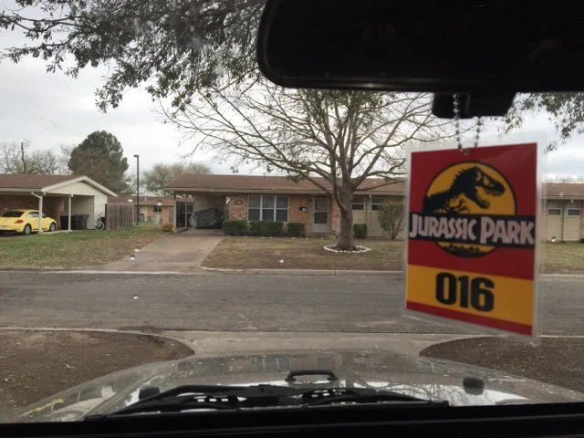 The first change: a Jurassic Park mirror tag. Even if it didn’t look like a movie Jeep from the outside, it’d feel like one from the inside!