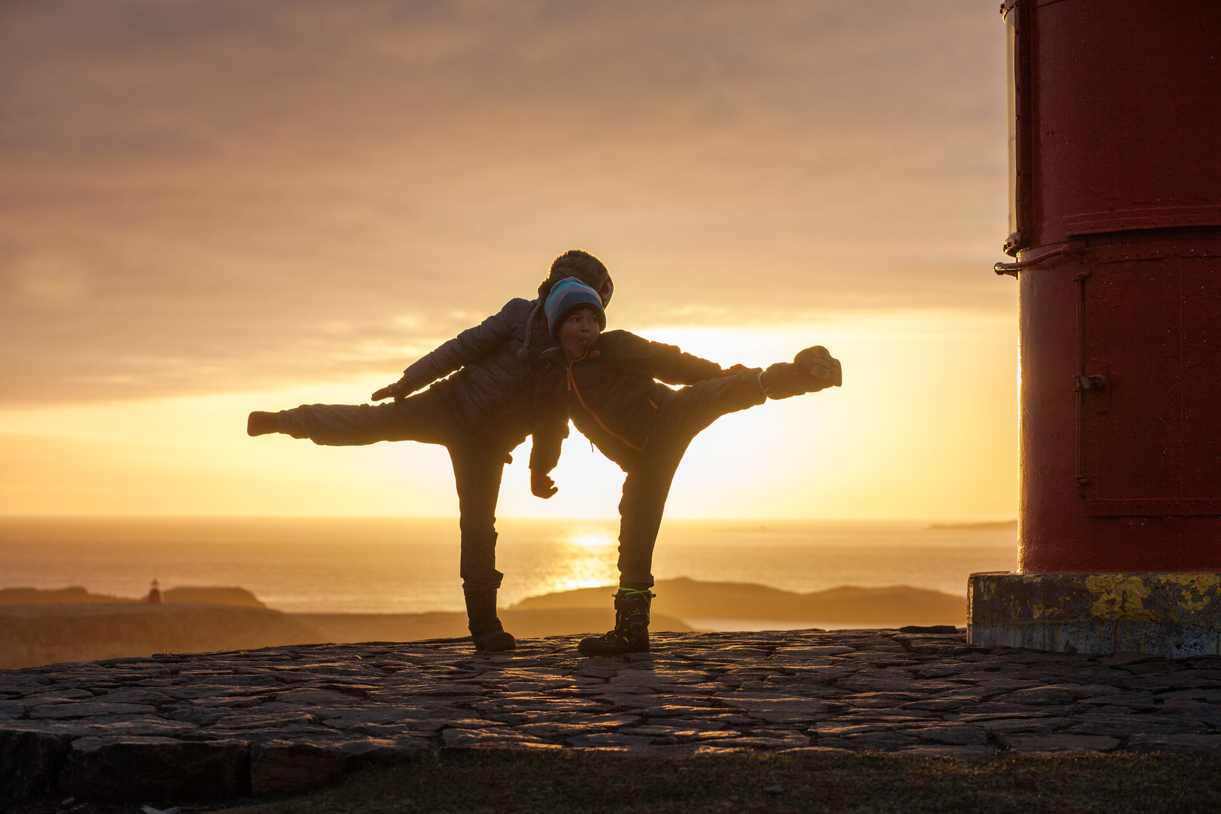 Sunset in Stykkisholmur might make you want to break out a Taekwondo kick or two.