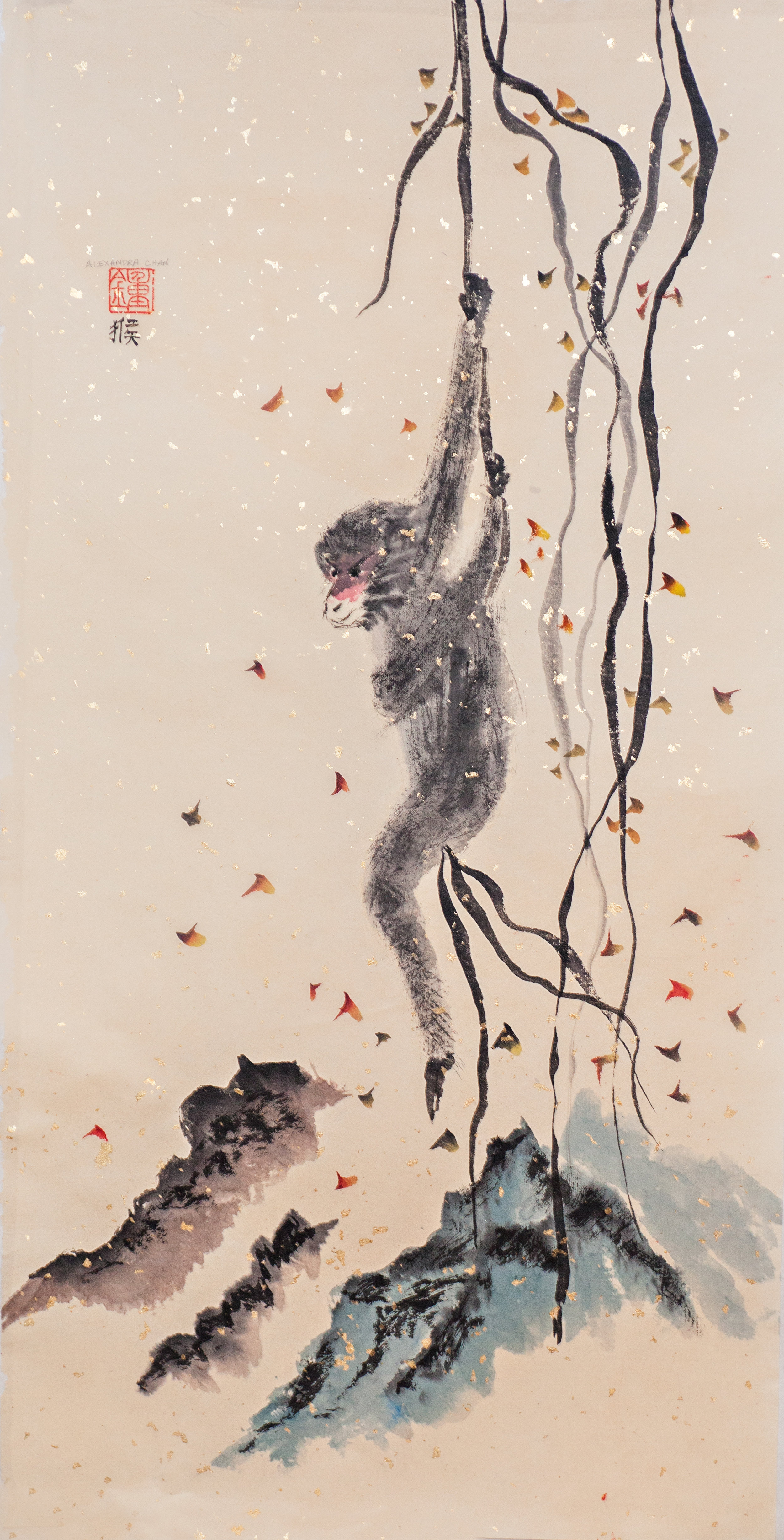 Monkey Swinging in Vines - my first sale.