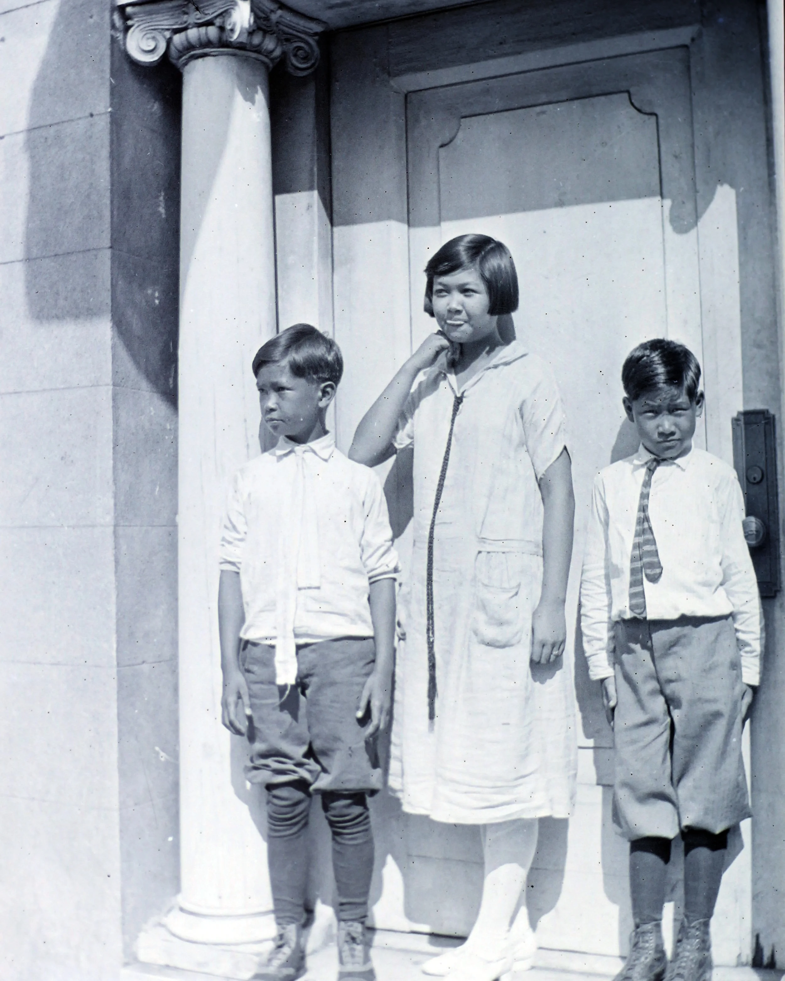 Gerald and I dressed for church, with "cousin" Wing Jung (right).