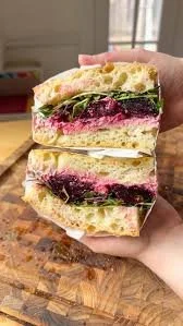 Beets + Chèvre on Focaccia