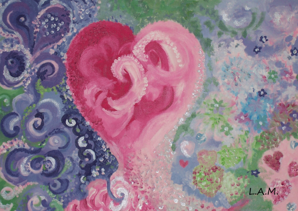 “Sacred Union” by Lena A. Matheas (Original Artwork used for “Heart Songs Inspiration Card”)