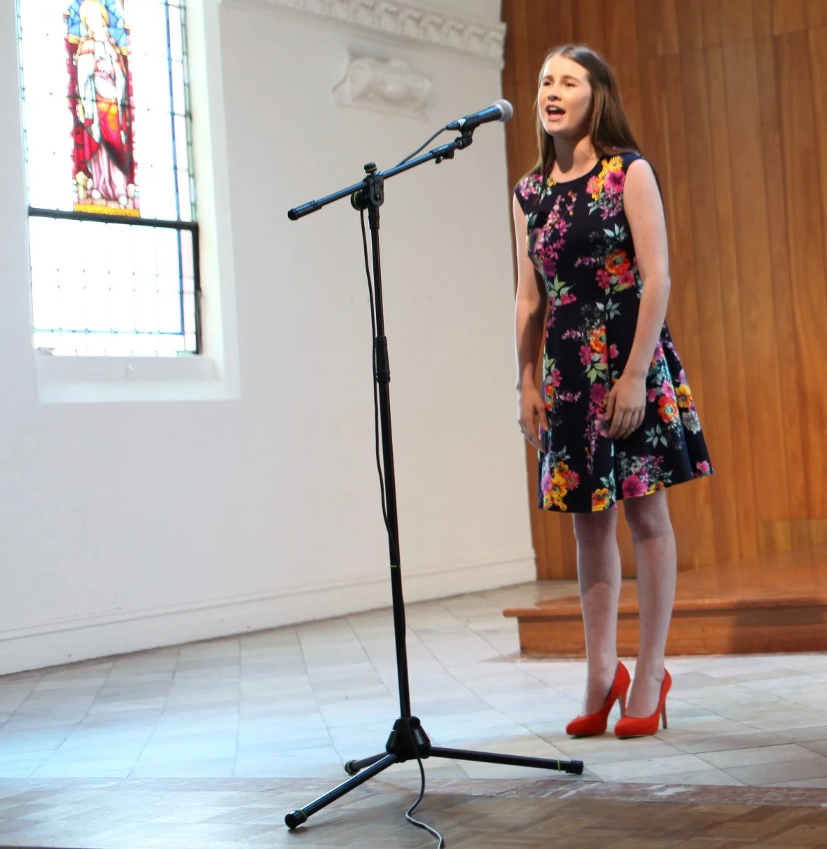 Victorian Vocal Academy student Christine Turra performing at student concert