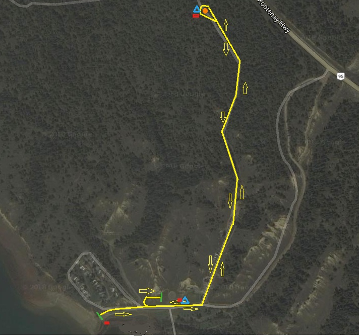 Ages 12-15 run map, 3 km