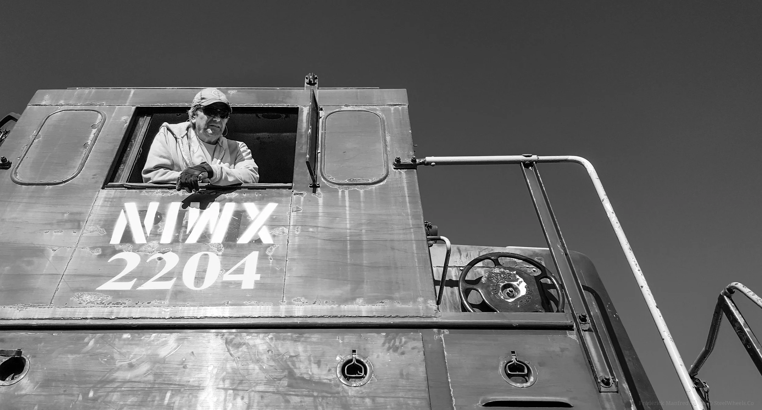Engineer Miller running a work train.