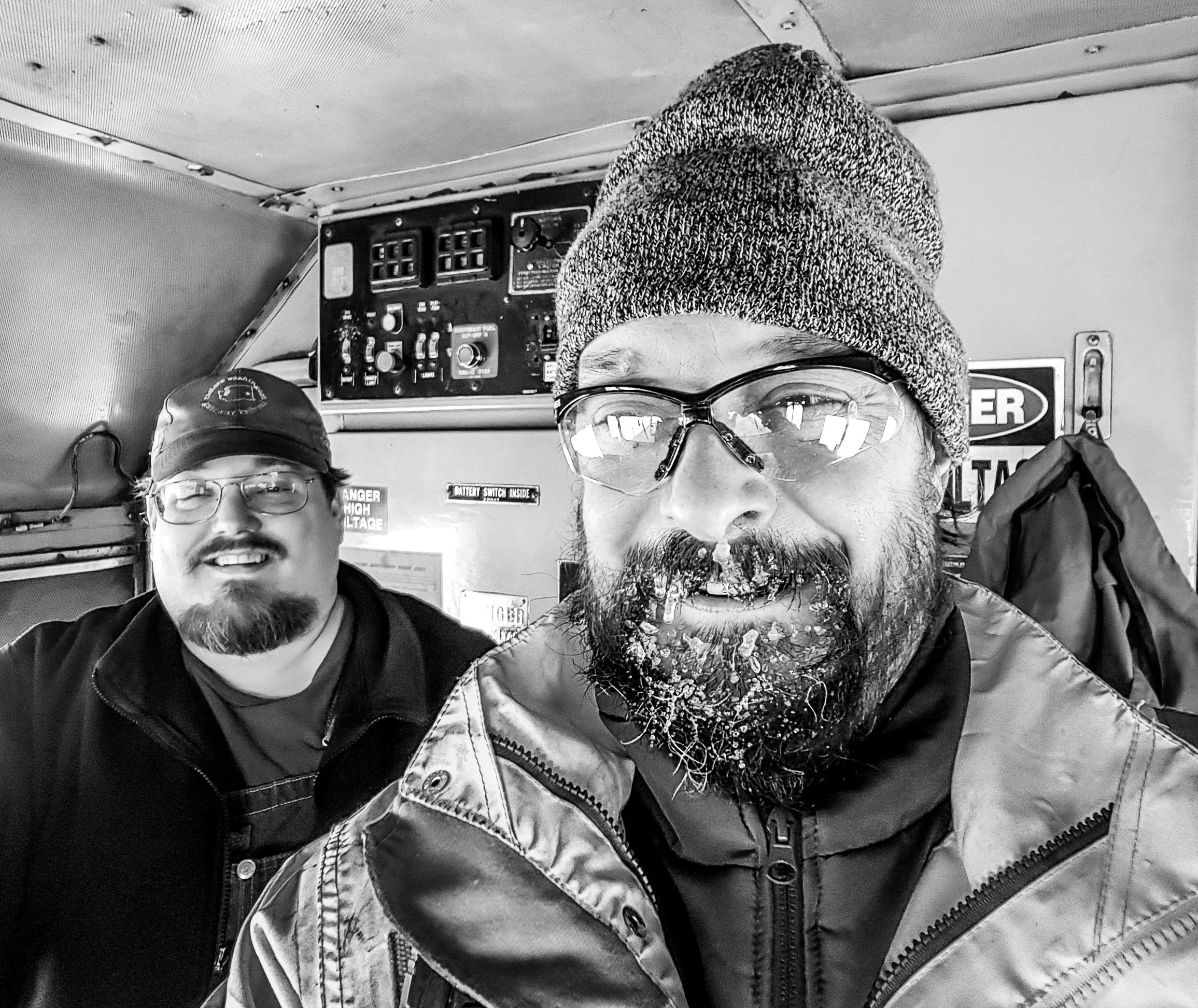 Frederick (right) working with Engineer Ted Curphey&nbsp;