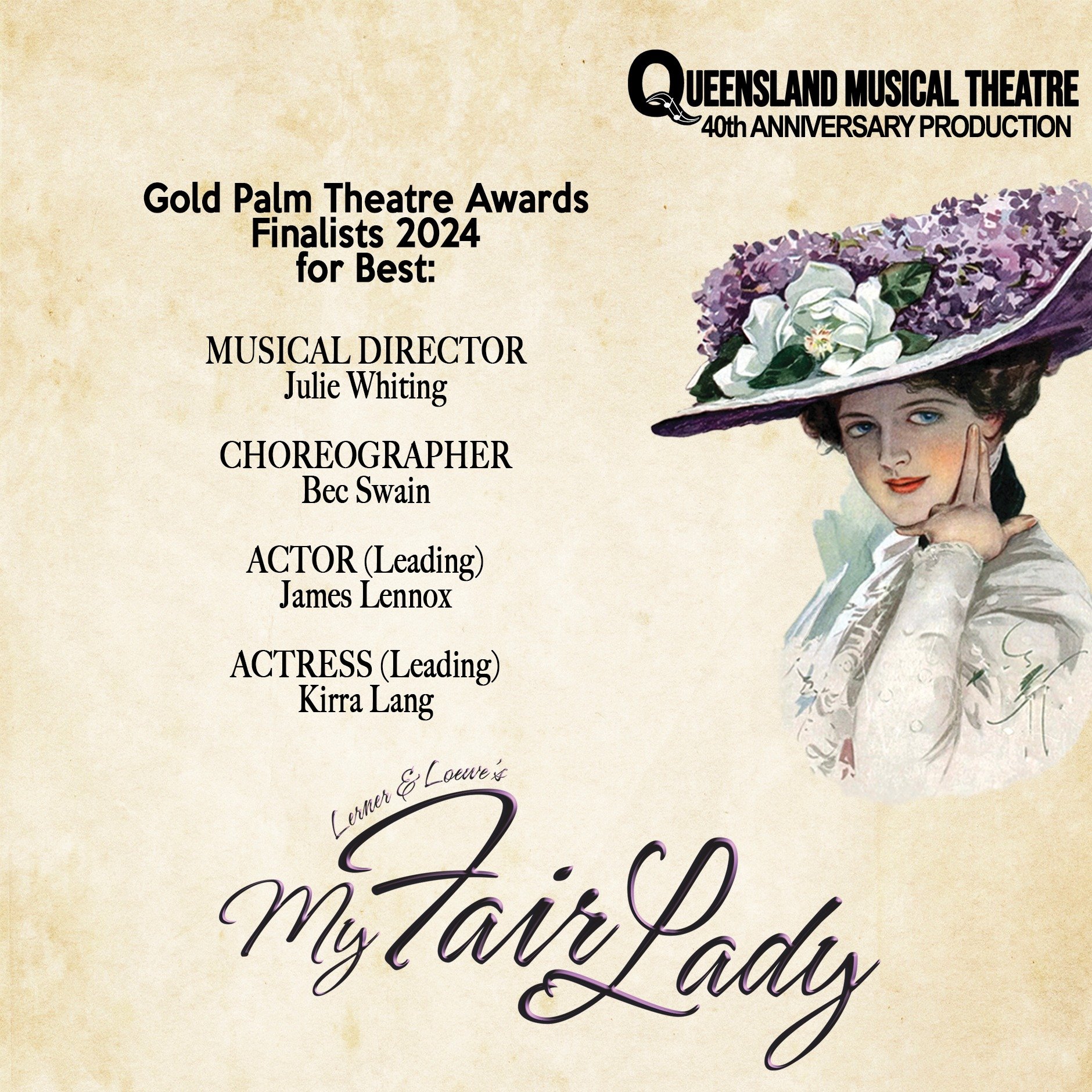 Proud to share that our talented creatives and cast are finalists in the Gold Palm Theatre Awards.
Our congratulations to all finalists, and we'll see you at Dracula's for the Awards Night.