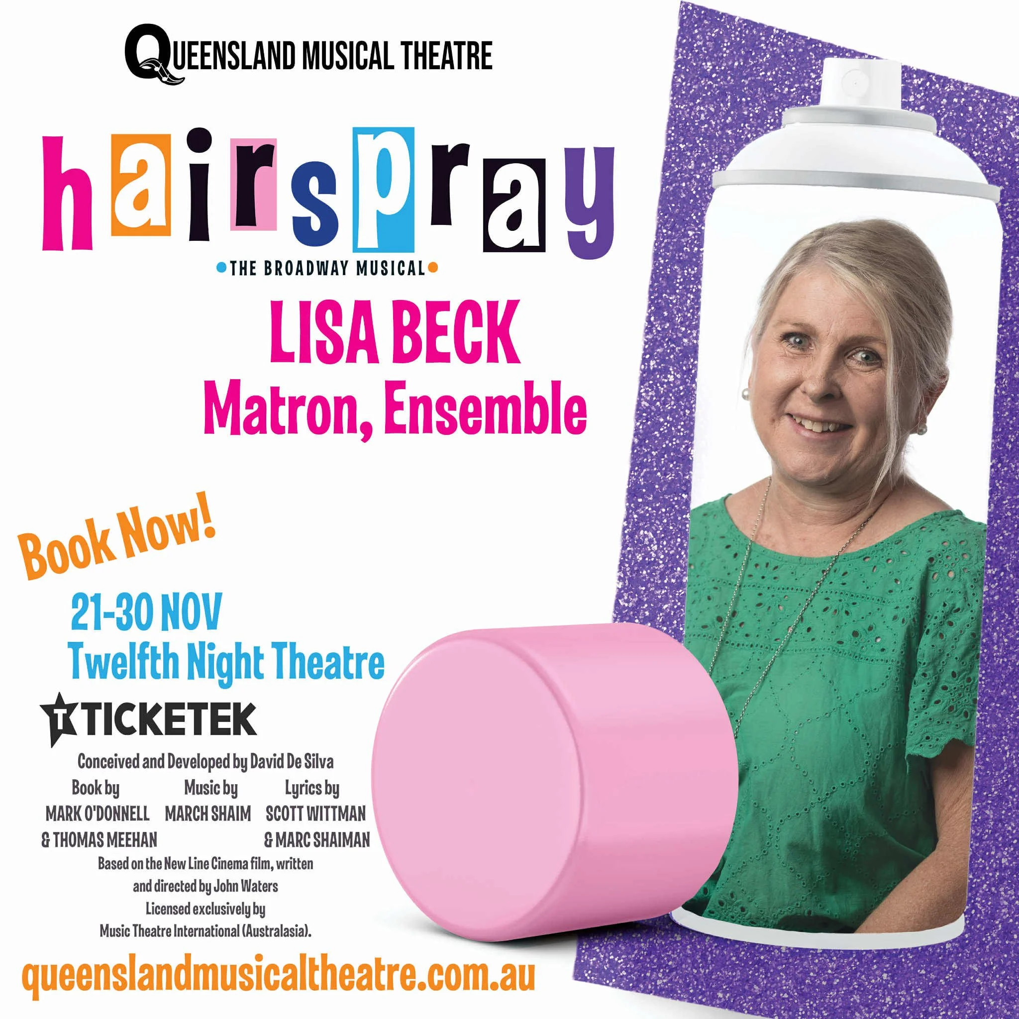 Lisa is a seasoned performer whose musical theatre journey began with QMT as Mabel in The Pirates of Penzance. A trained vocalist from the Queensland Conservatorium and Kelvin Grove CAE, she has since portrayed iconic roles including Maria, Fantine, 