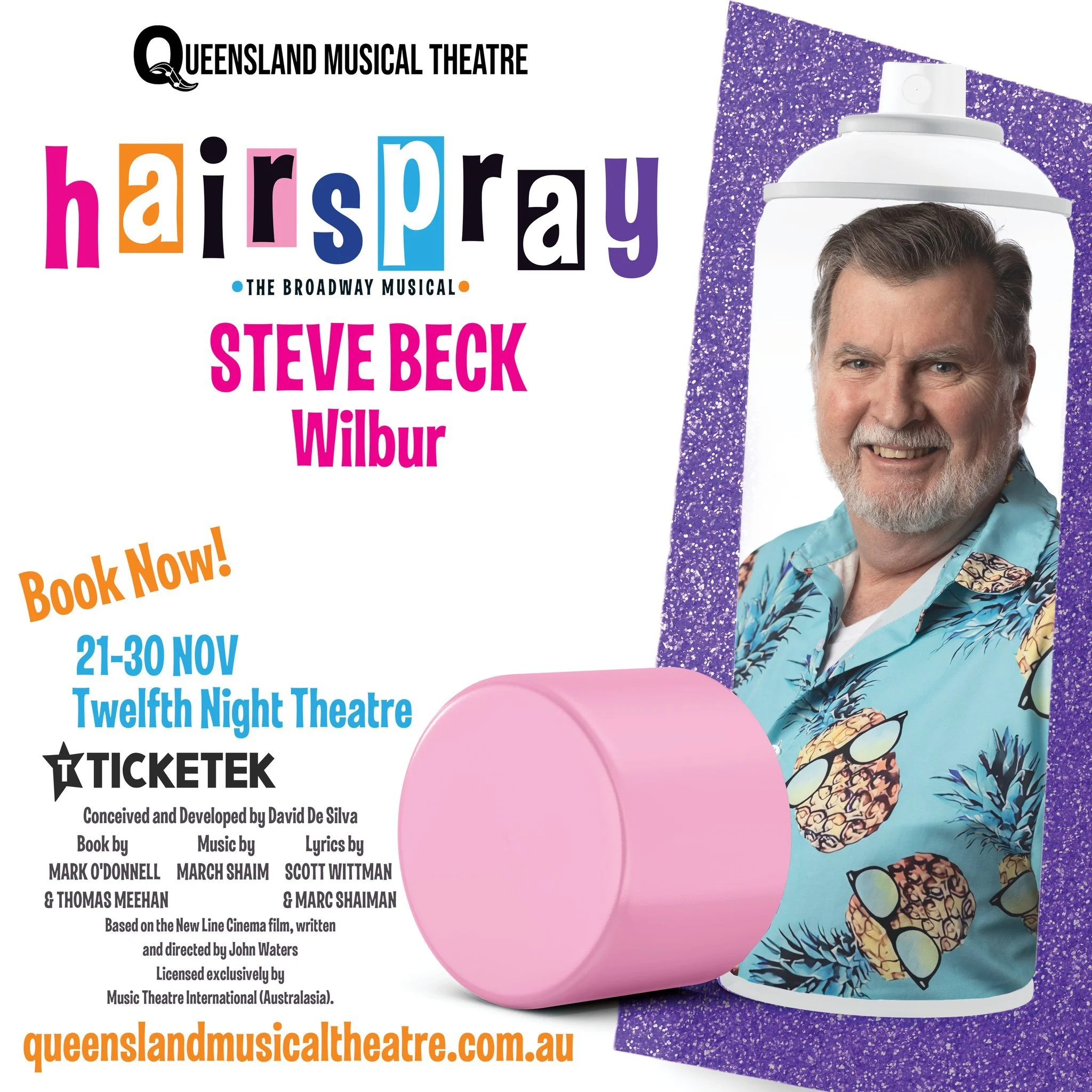 With a powerhouse voice and with over 20 years performing with Opera Queensland and in musical theatre Steve Beck has delighted audiences across Queensland. His QMT credits include Roger DeBris, King Triton and Pilate. Now taking on the loveable Wilb