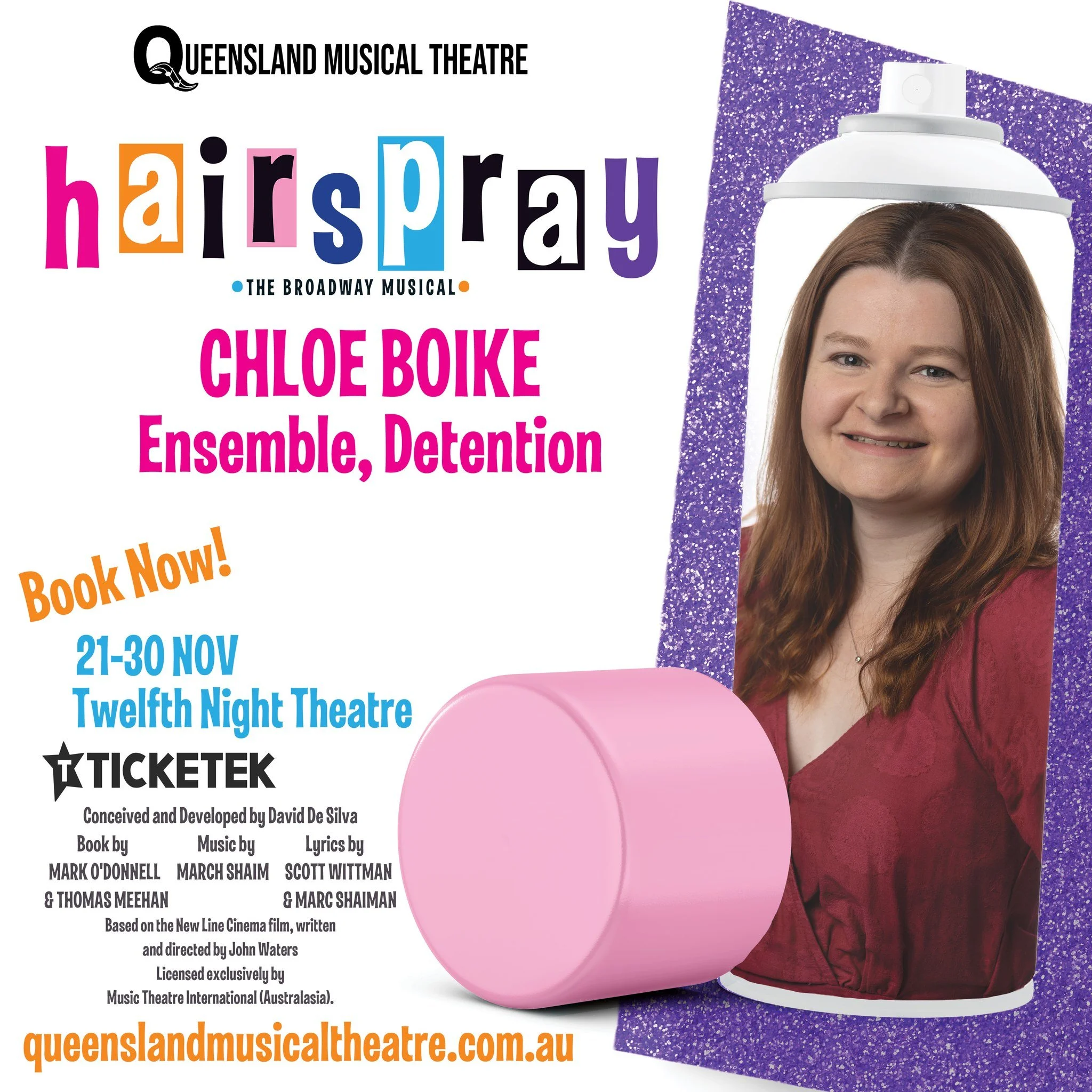 Chloe is thrilled to make her QMT debut in Hairspray! Having performed since age 14, her love of theatre has only grown through roles in Bring It On, Little Women, and The Secret Garden. After a short break, she&rsquo;s back&mdash;ready to groove, la