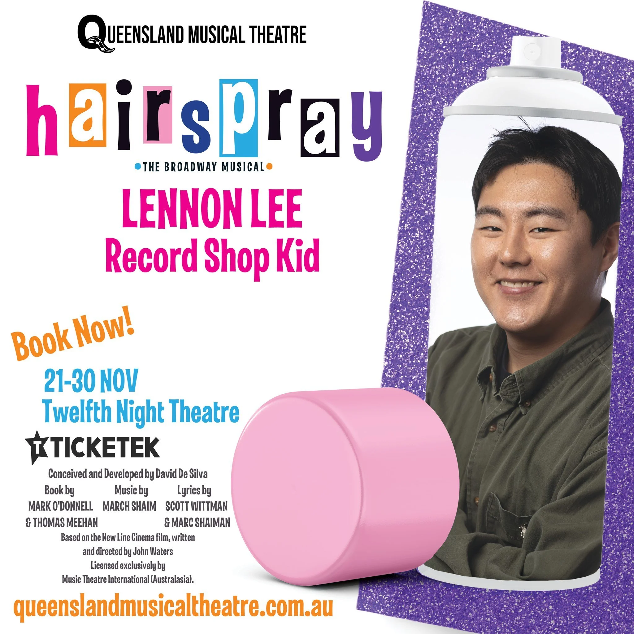 Originally from South Korea, Lennon Lee came to Australia on a working holiday in 2025 and has found a creative home with QMT’s Hairspray. Having performed with a community musical group in Korea, Lennon is thrilled to bring his passion for sto
