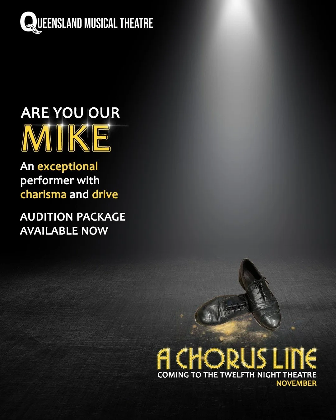 ARE YOU OUR MIKE?

Athletic. Driven. Electric.

Mike is a dynamic performer whose passion for dance has shaped his life. Bursting with energy and exceptional technique, he thrives on the challenge of every audition and every performance.

Do you have