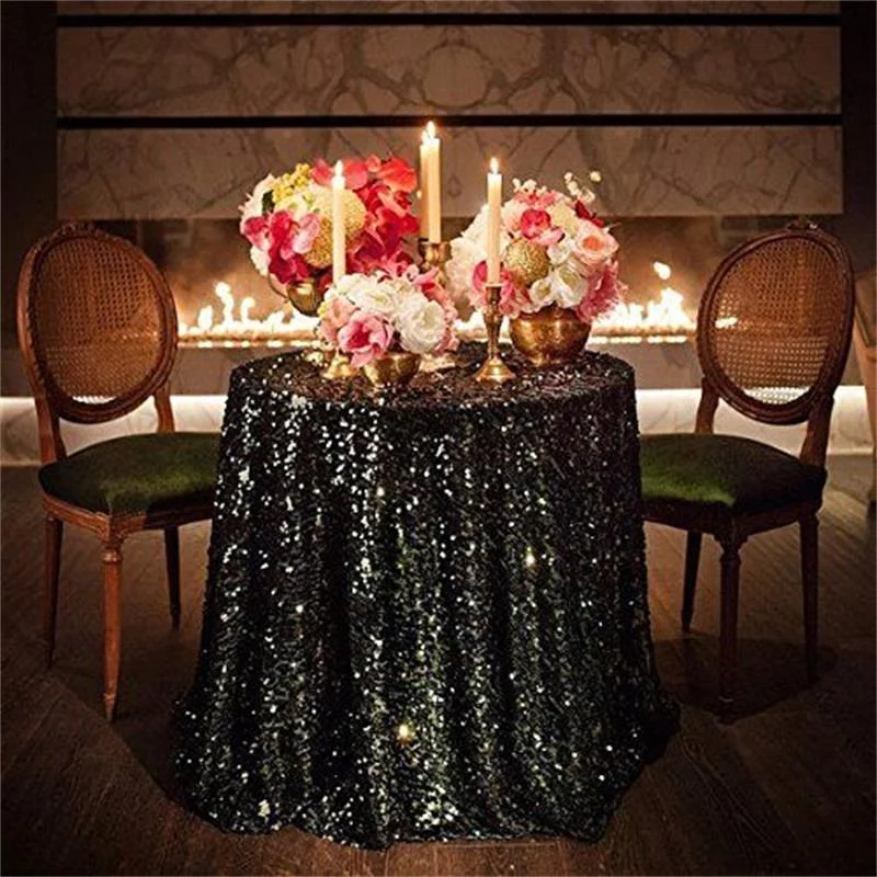 Large Black Sequin Tablecloth -Rectangle I $50.00 I Qty 1