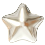 A shiny silver star-shaped balloon