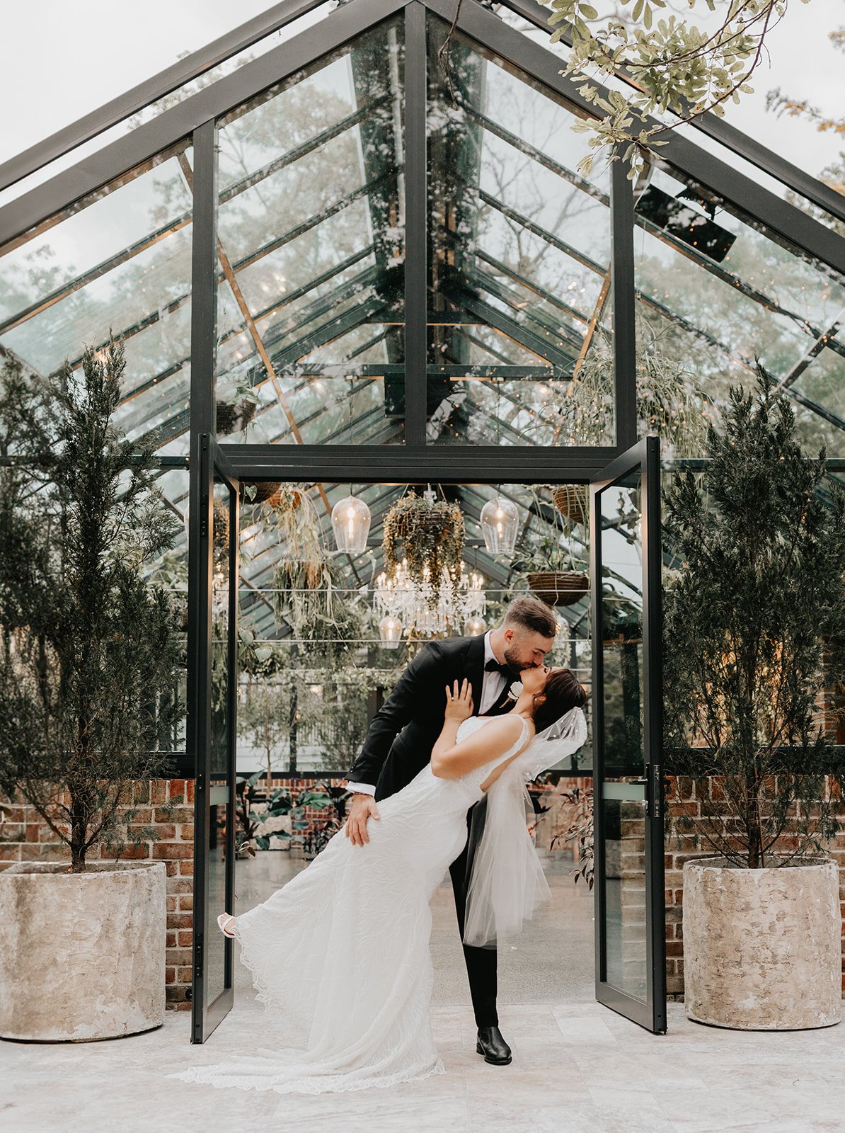 Greenhouse Garden Wedding Embrace