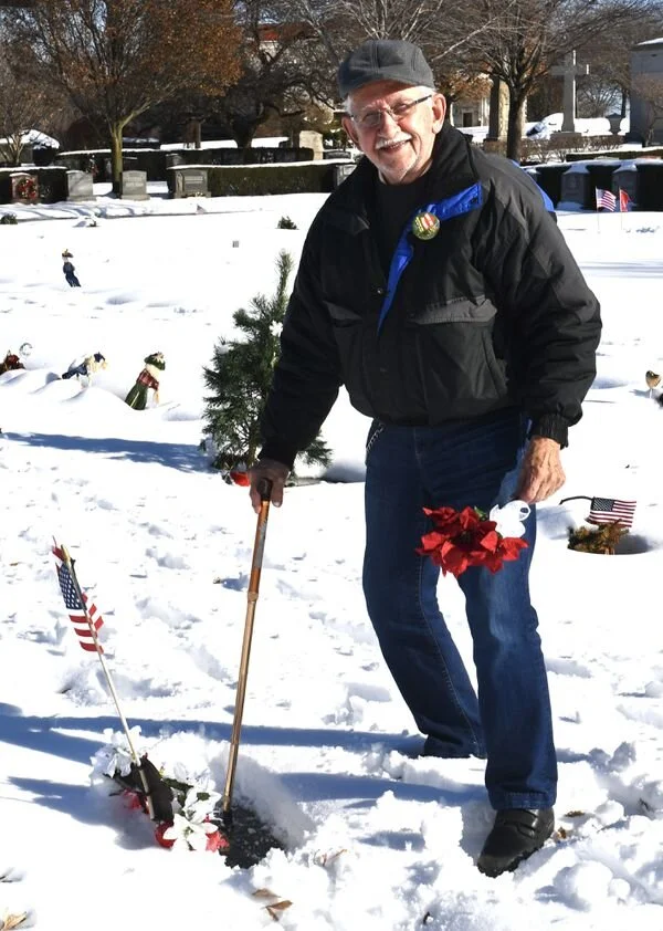 At Christmas time, poinsettias for everyone who mattered