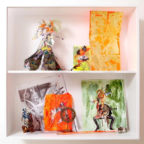 Revival 2012 Mixed Media on wood cabinet 41" x 41" x 12"