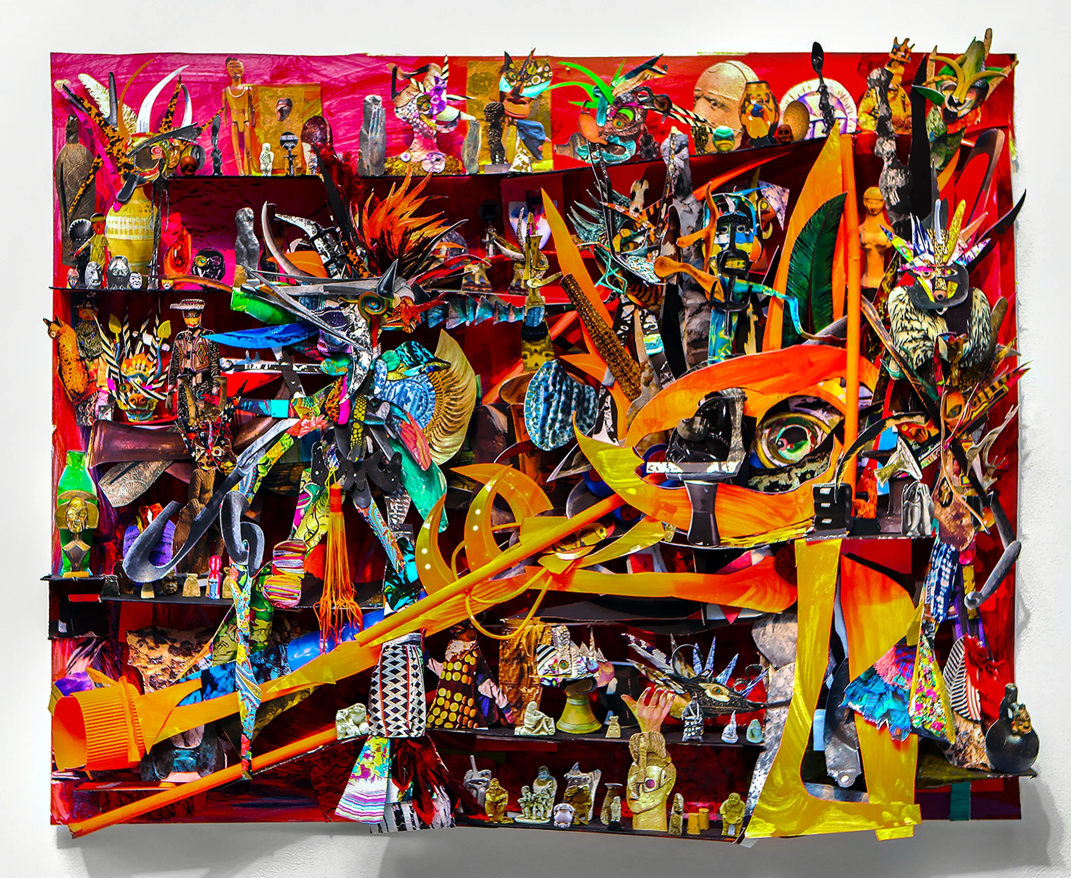 The Nose 2012 Collage, Paint, Glue in Shadow Box 30" x 40"