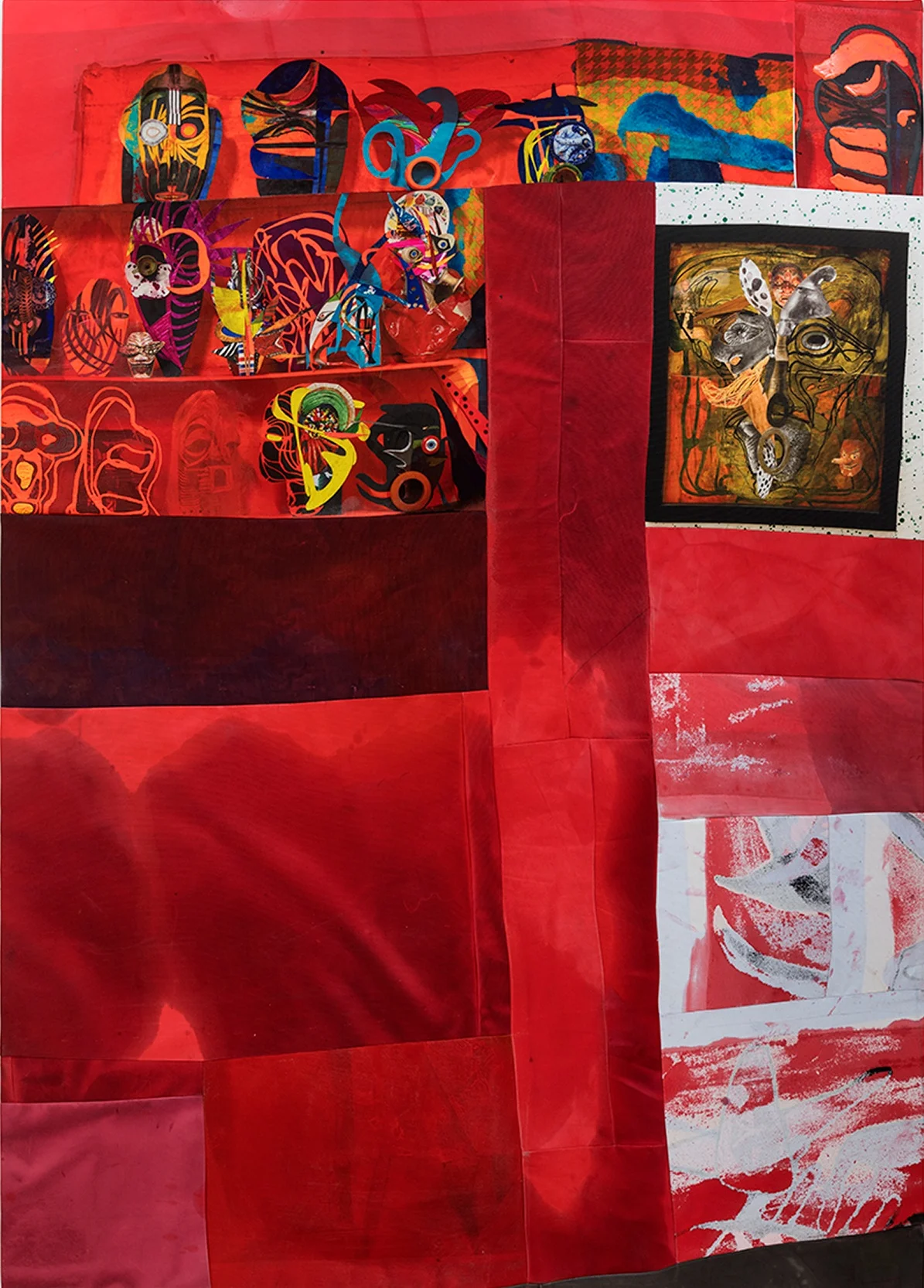 Red 2 2018 Acrylic on Printed Fabric 84" x 60"