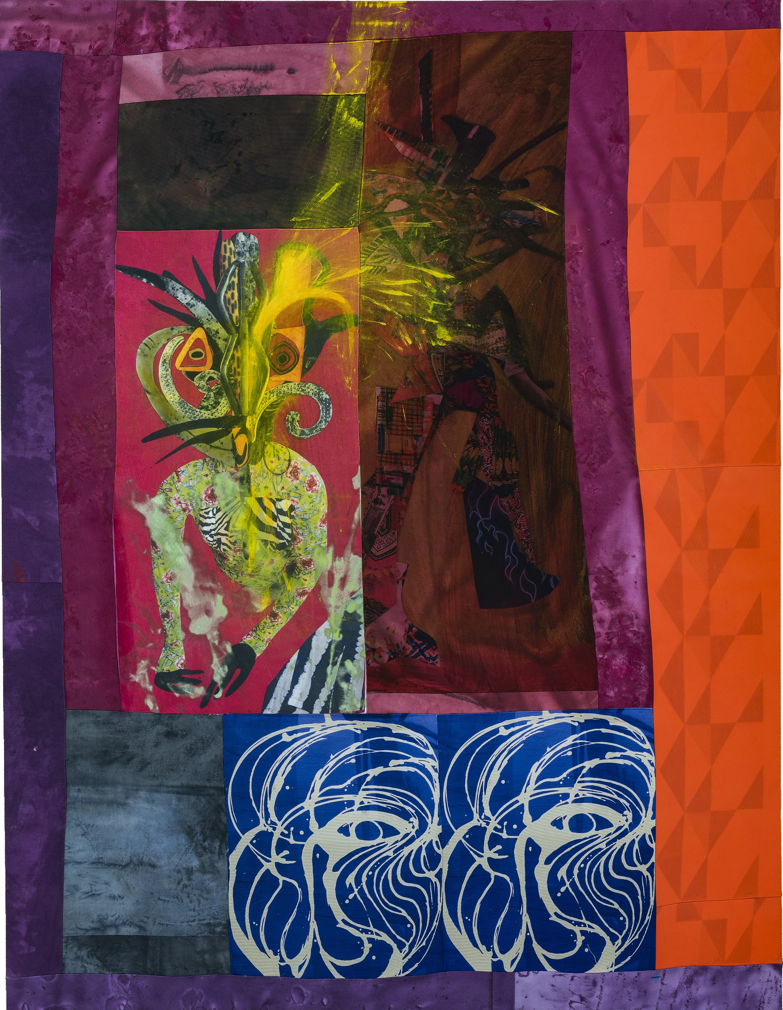ILLUMINATION, 2019 - Acrylic on Printed Fabric 60" X 84"