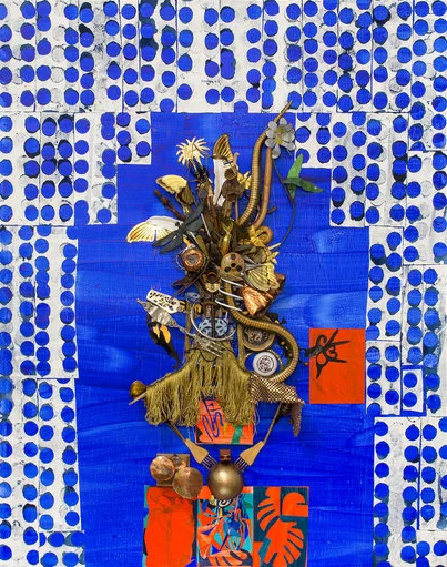 The Jester 2017 Mixed media on wood 60" x 48"