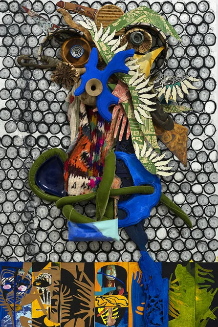 Green Guts 2018 Mixed Media on Wood Panel 60" x 40"