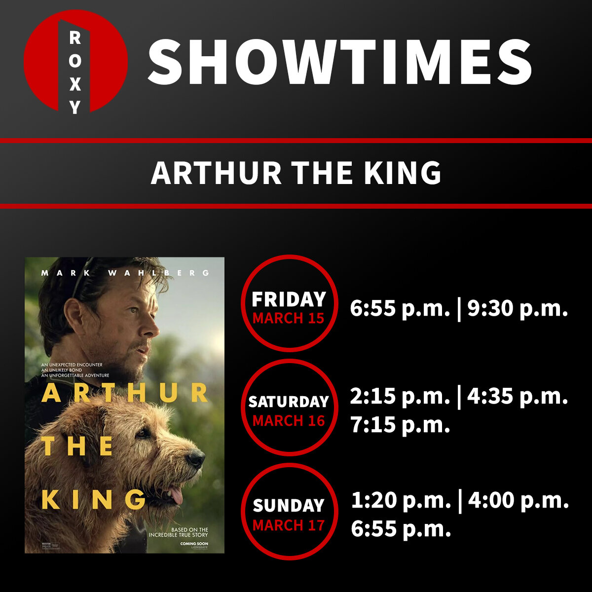 👀We see some must-see movies in this week's lineup!

Saturday's showtimes look a little different due to an event we are co-hosting, but we will still have the popcorn and movies ready for you! (**Imaginary's 5:05pm showtime will still be priced at 
