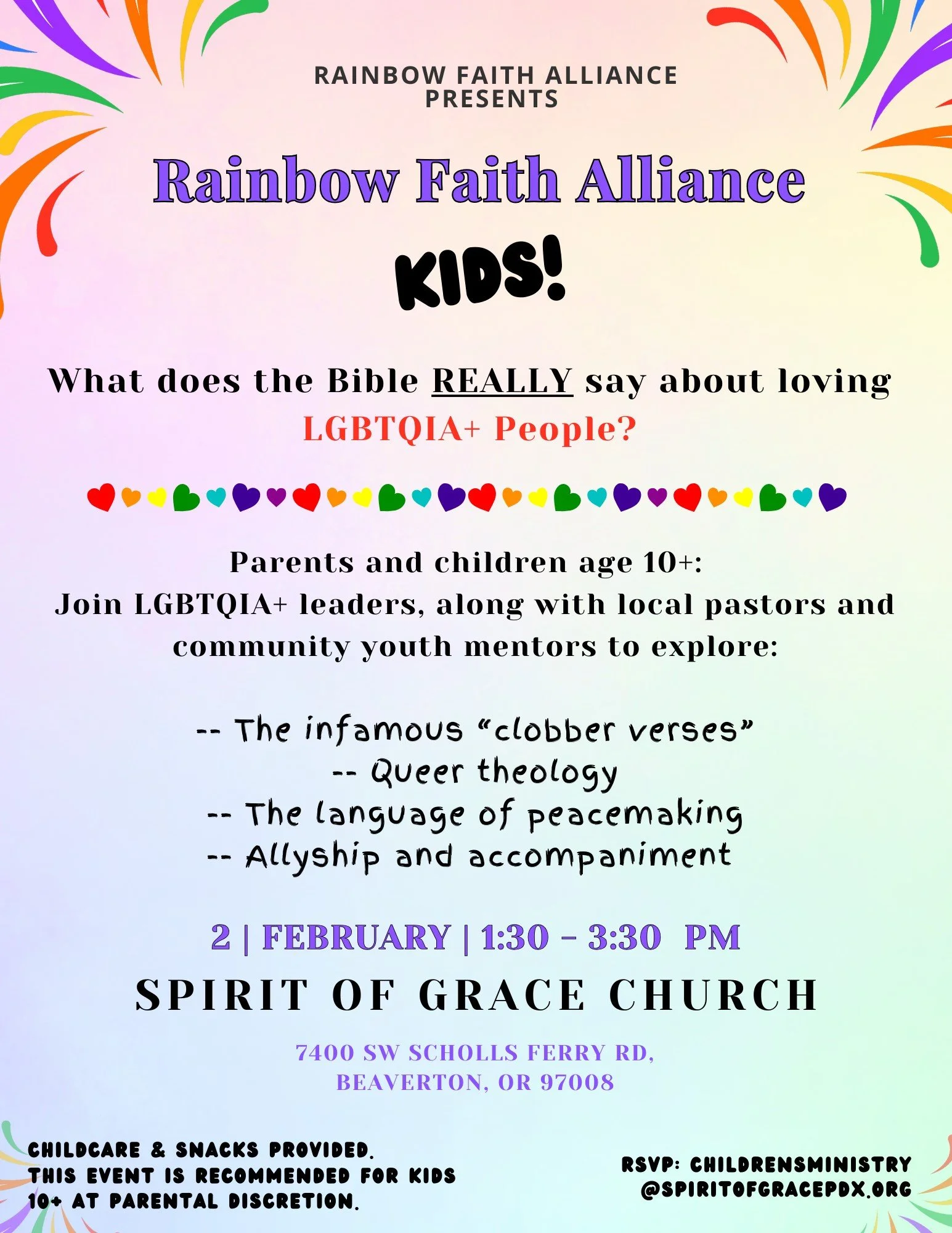 Rainbow Faith Alliance Kids!