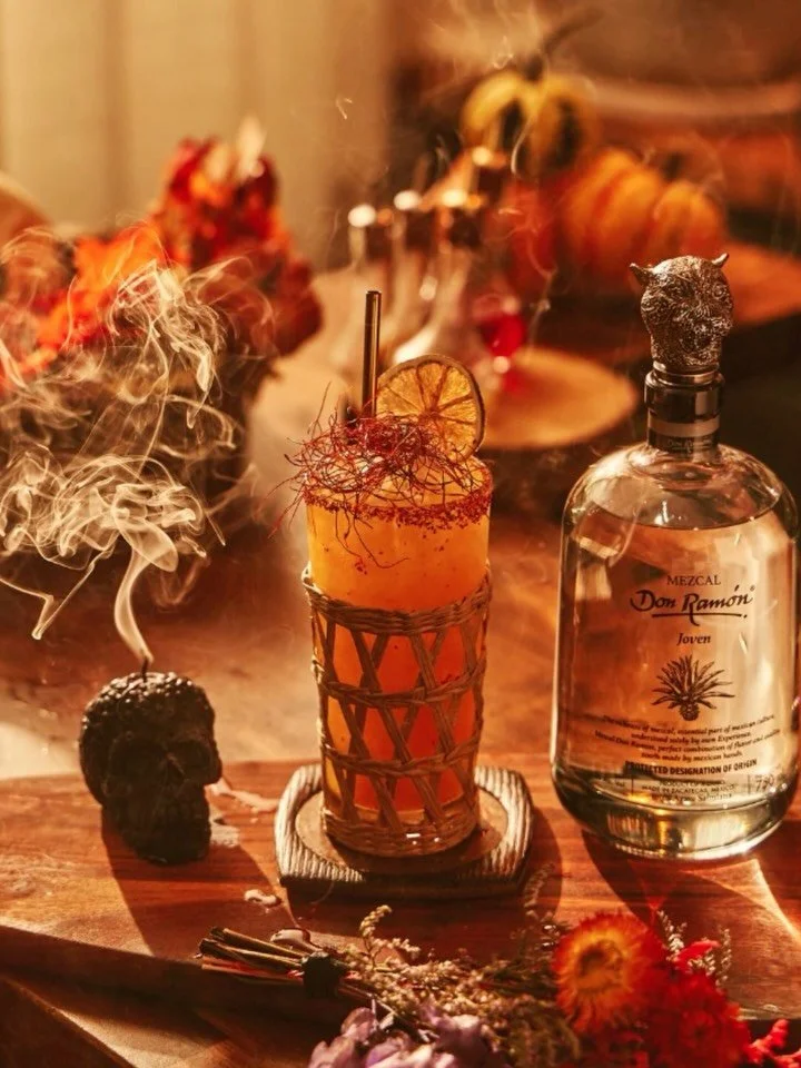 A recipe fitting to celebrate Dia de Los Muertos and here it is 💀

Hints of spice and tropical fruit balance well with the subtle smokiness of this mezcal to provide a refreshing cocktail with a spicy kick. 

Cheers y&rsquo;all. 
__  MUERTE POR FUEG