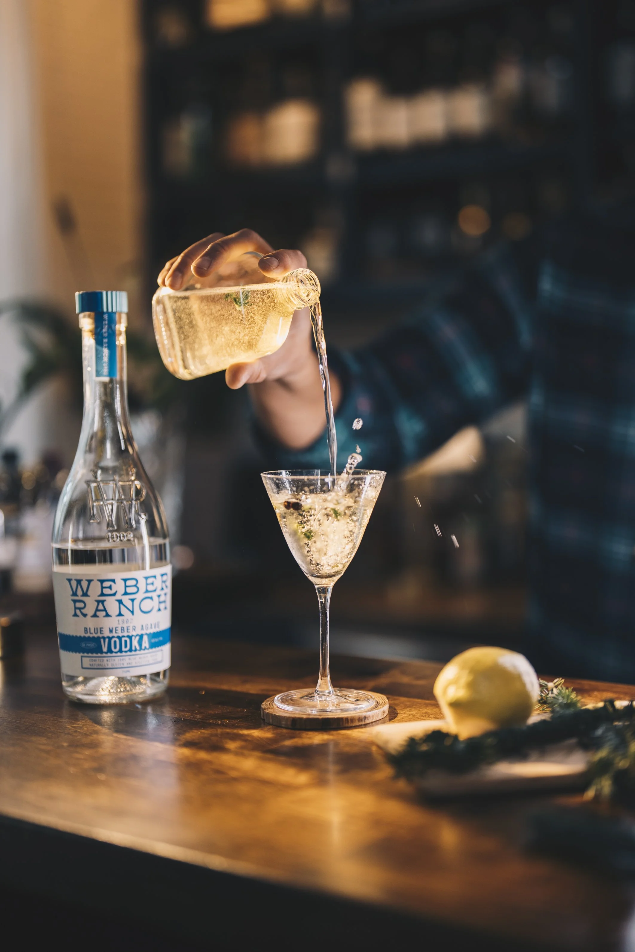 Flasked Spruce Tip Vesper Martini