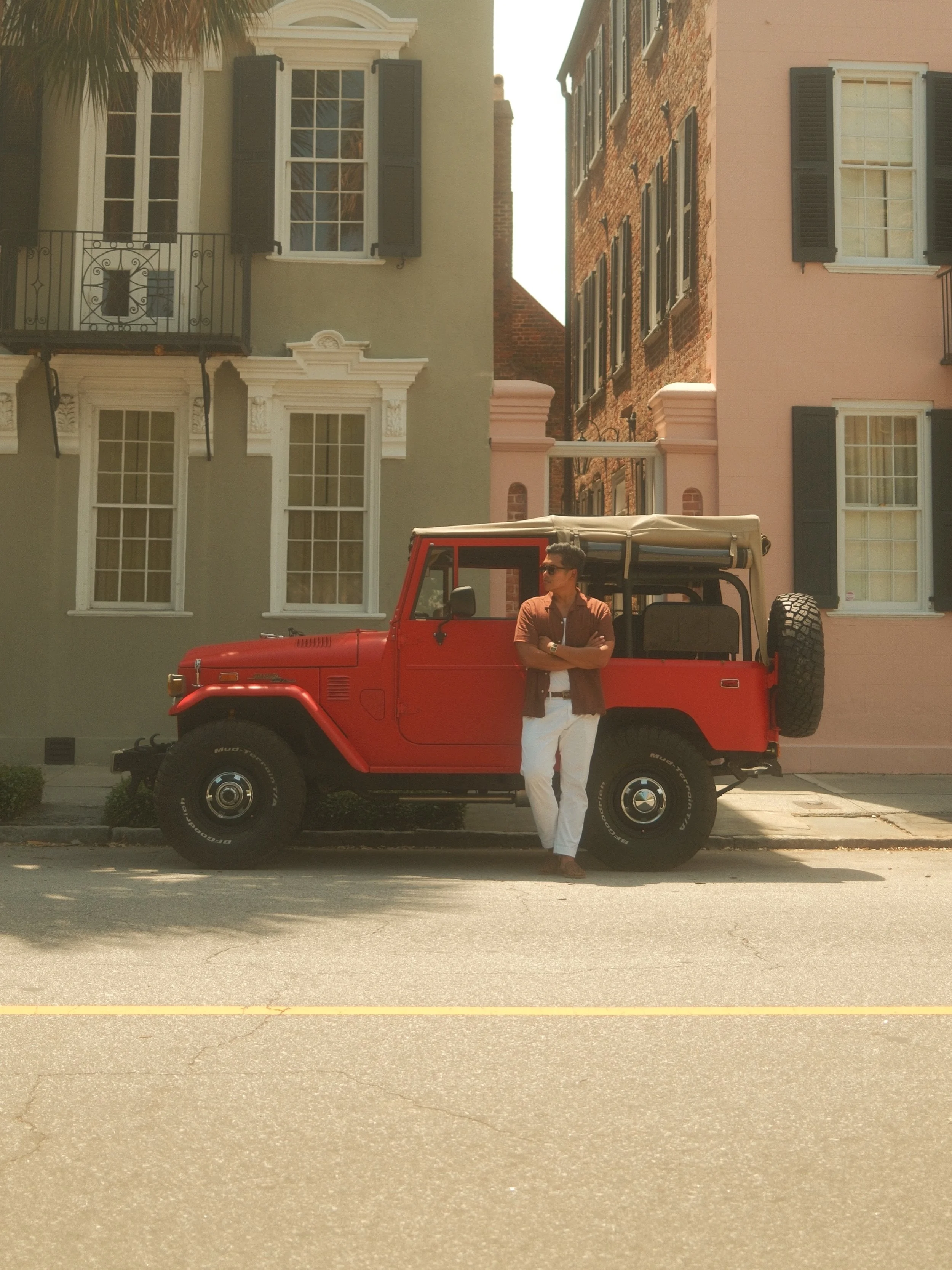 What a nice day for a little CRUISE downtown... 

This is my 1978 FJ40 Land Cruiser - fully restored in matte red. I&rsquo;ve been taking this baby out of the garage more often lately and she drives like a dream. I recently added bucket seats, speake