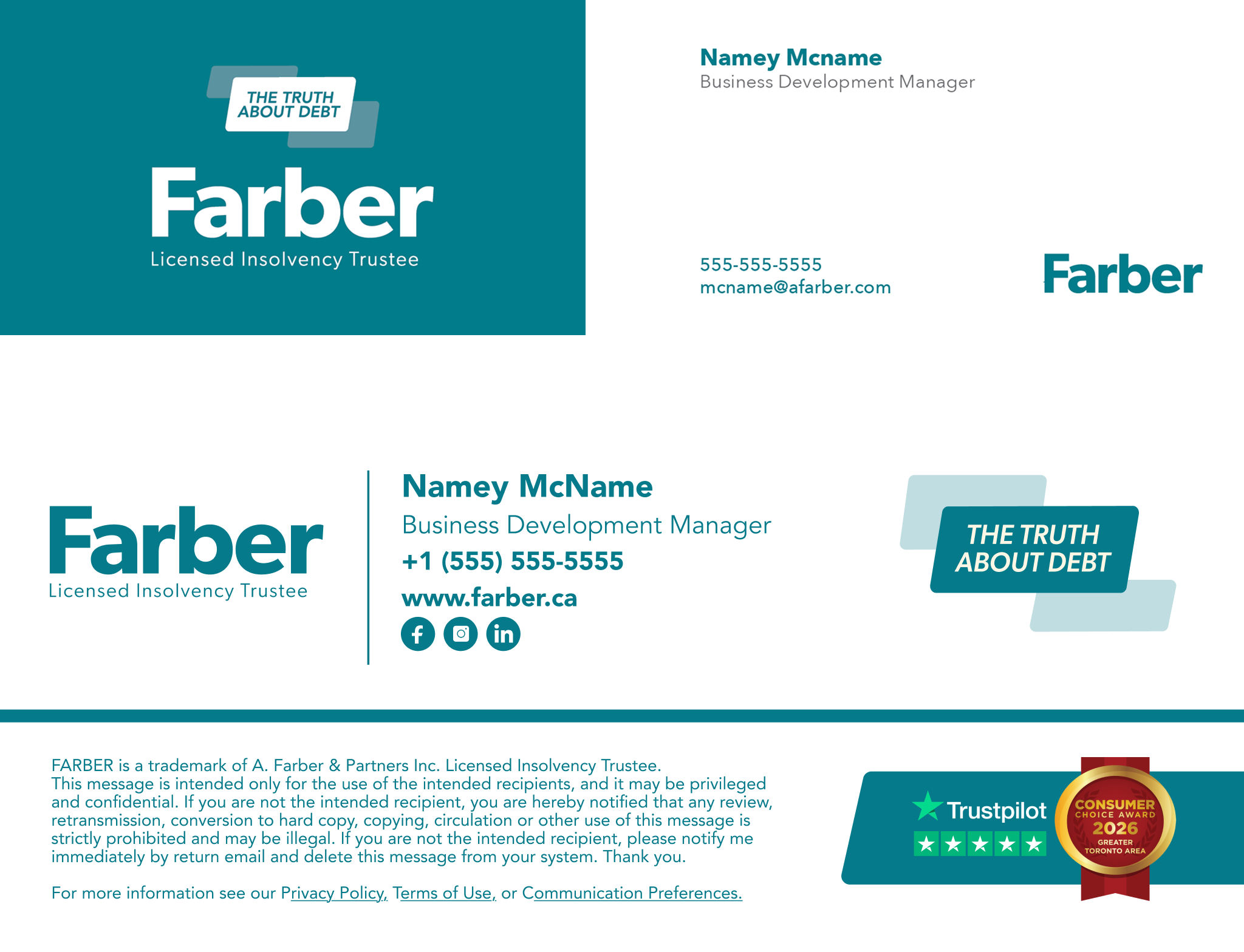 Farber Business Cards and Email Signature